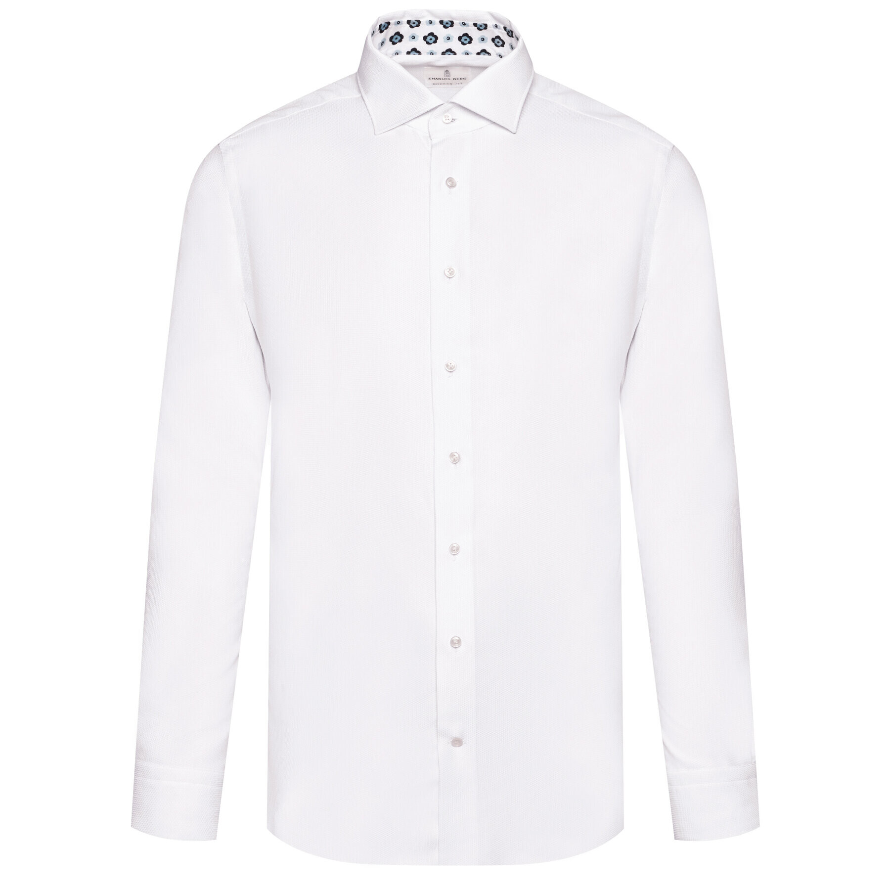 Emanuel Berg Риза Mr. Crown MCR37 Бял Modern Fit - Pepit.bg