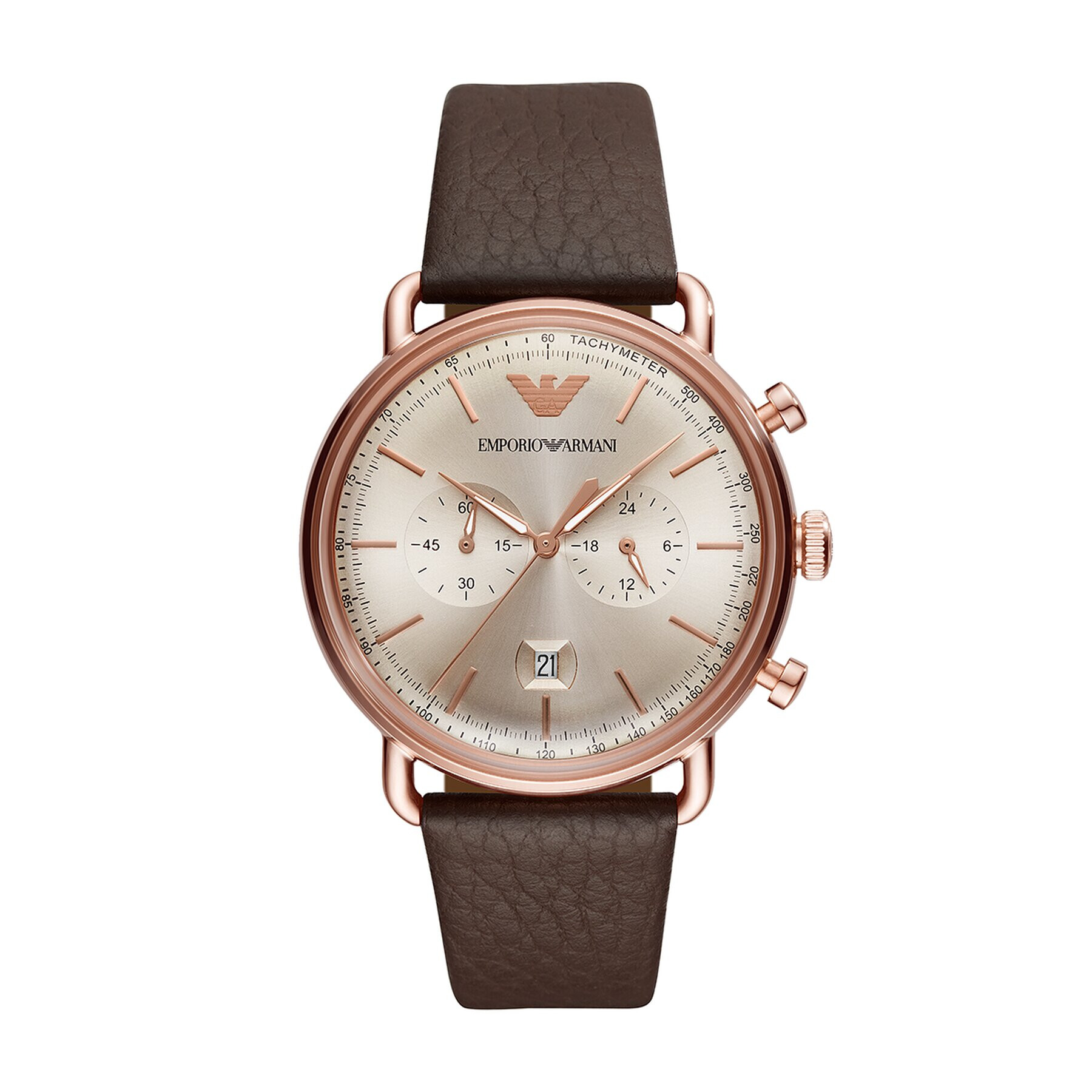 Emporio Armani Часовник Aviator AR11106 Кафяв - Pepit.bg
