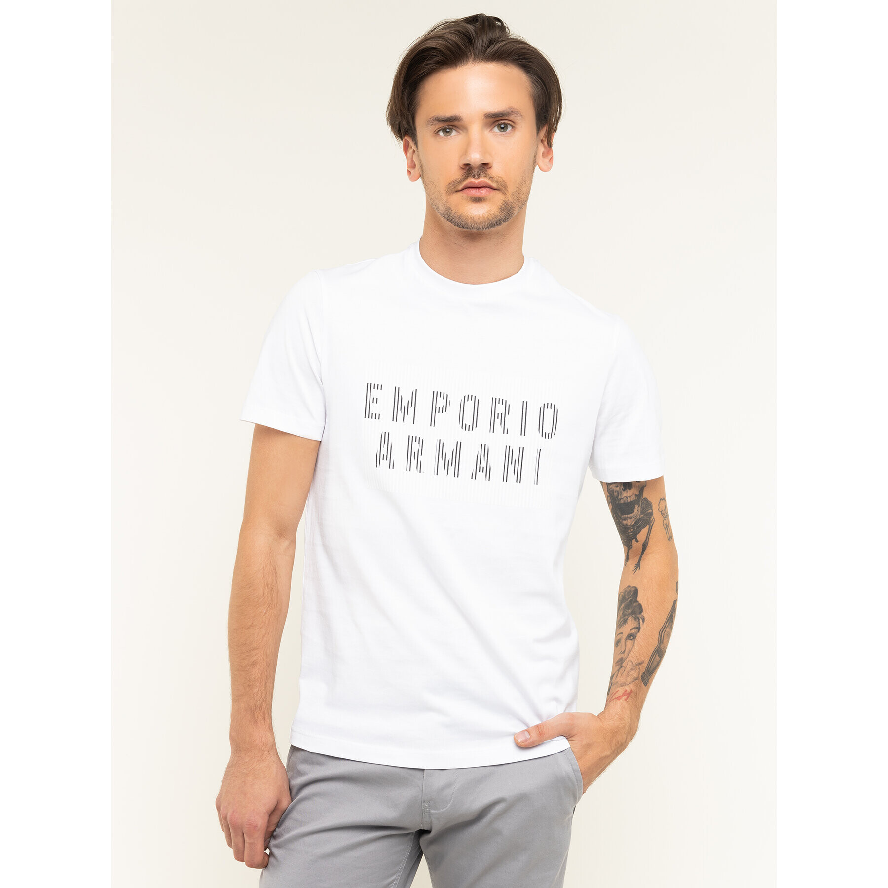 Emporio Armani Тишърт 3H1TB7 1J30Z 0102 Бял Regular Fit - Pepit.bg