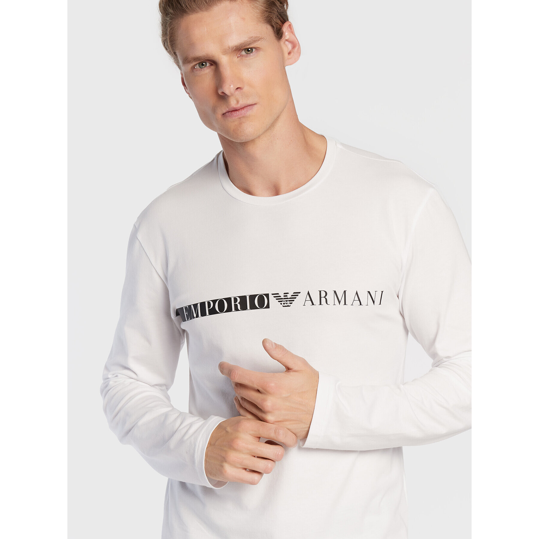 Emporio Armani Underwear Тениска с дълъг ръкав 111984 2F525 00010 Бял Slim Fit - Pepit.bg