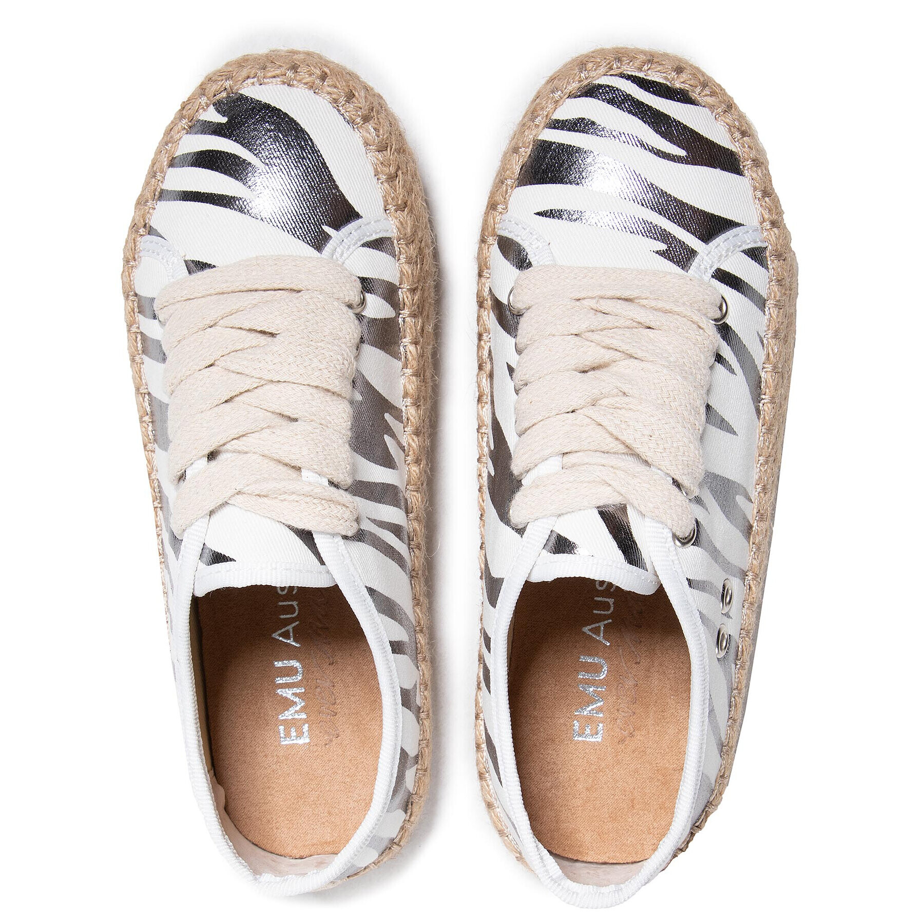 EMU Australia Еспадрили Agonis Zebra Teens T12573 Бял - Pepit.bg