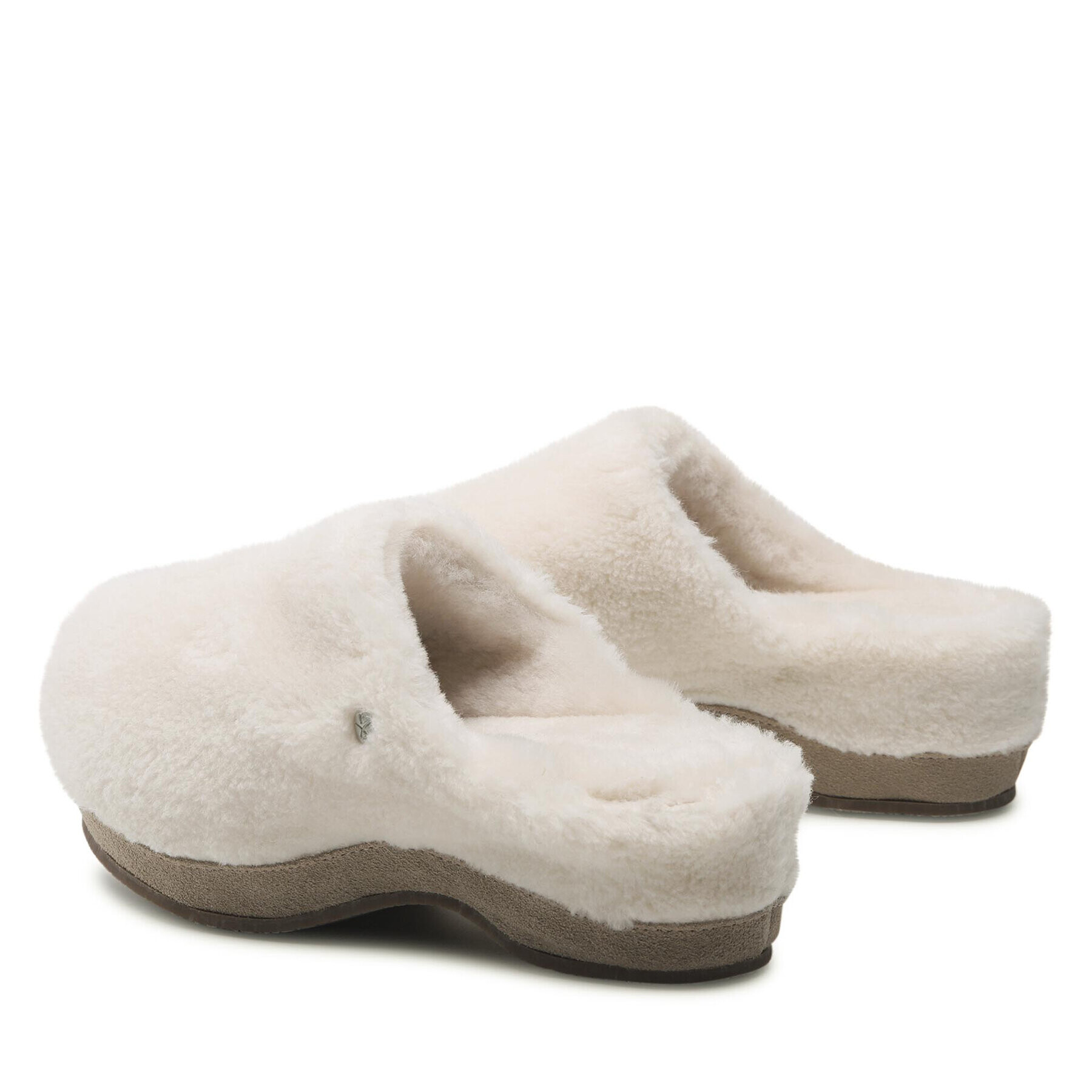 EMU Australia Пантофи Nahn Teddy Wool W12800 Бял - Pepit.bg