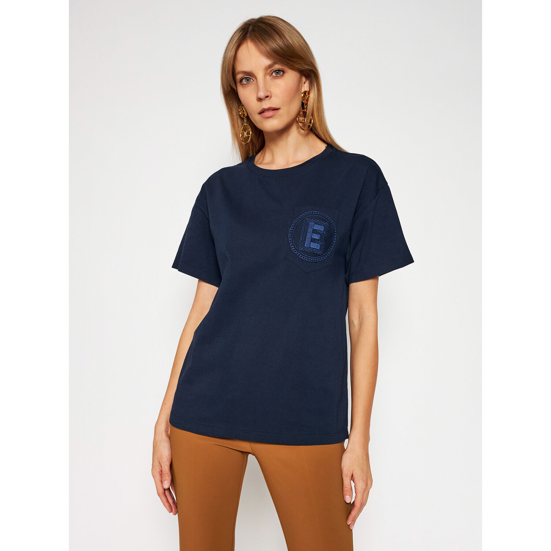 Ermanno Firenze Тишърт Chest Pocket TS11JCO Тъмносин Regular Fit - Pepit.bg