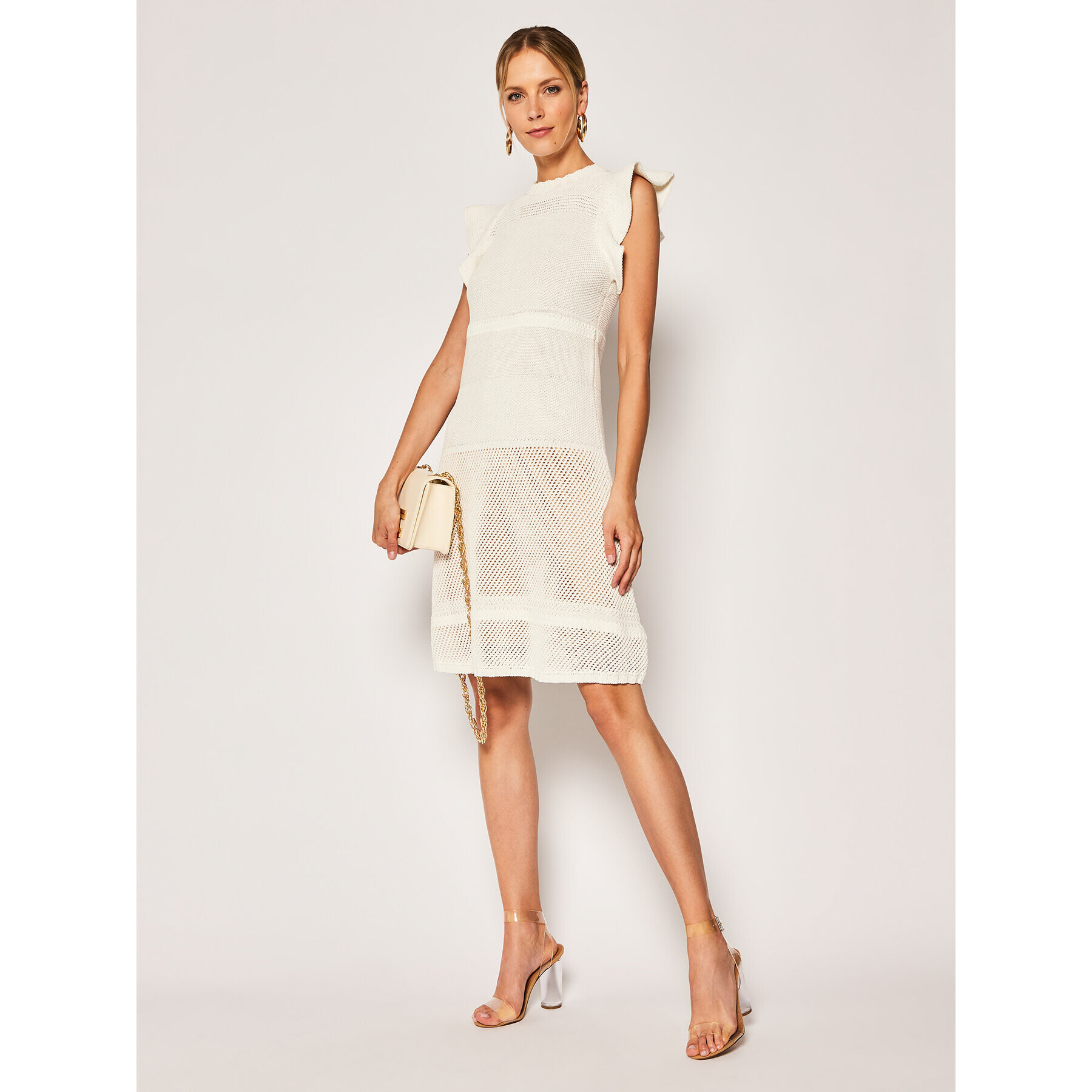 Escada Sport Плетена рокля Dasra 5032669 Бял Regular Fit - Pepit.bg