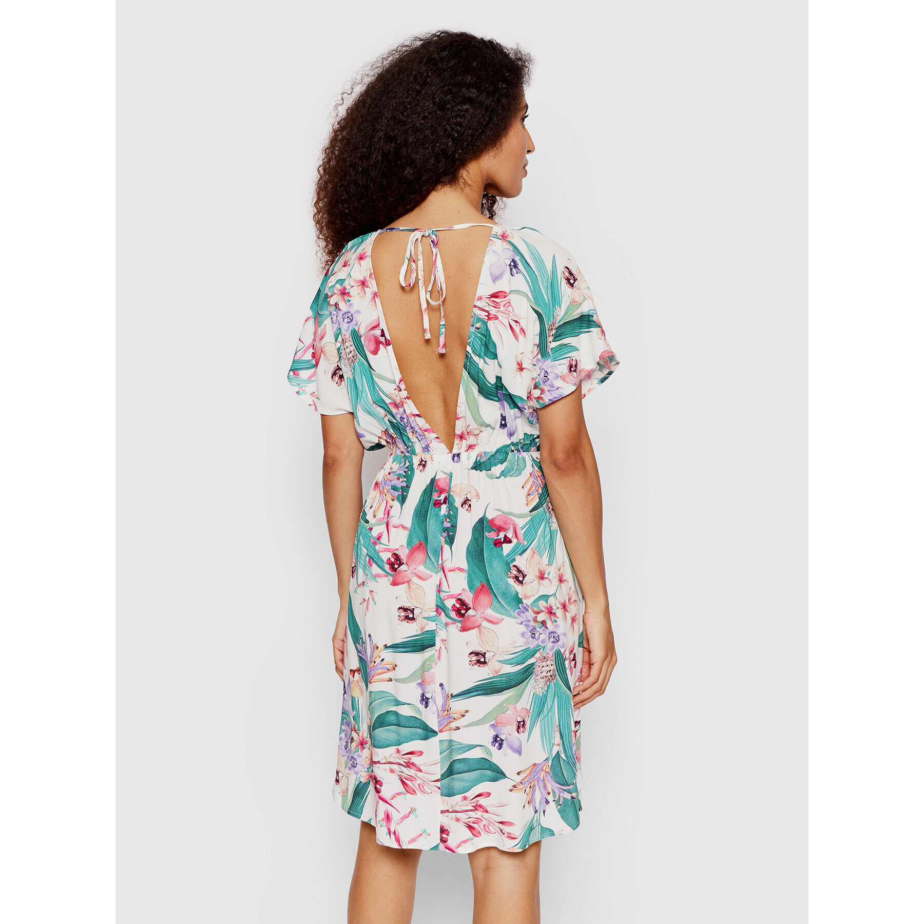 Esotiq Лятна рокля Pineapple 39883 Бял Regular Fit - Pepit.bg