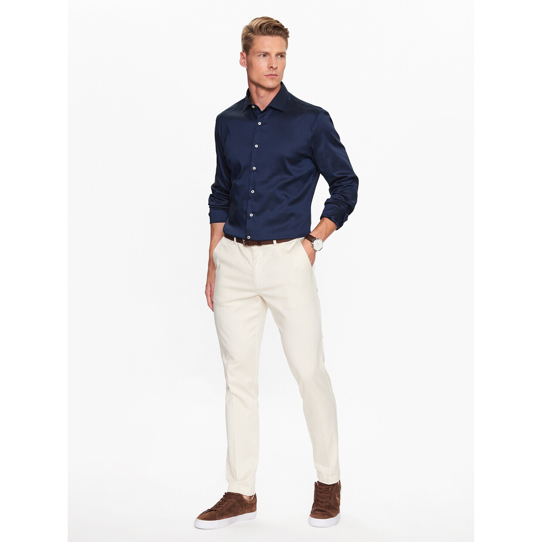 Eterna Риза 3377/F170 Тъмносин Slim Fit - Pepit.bg