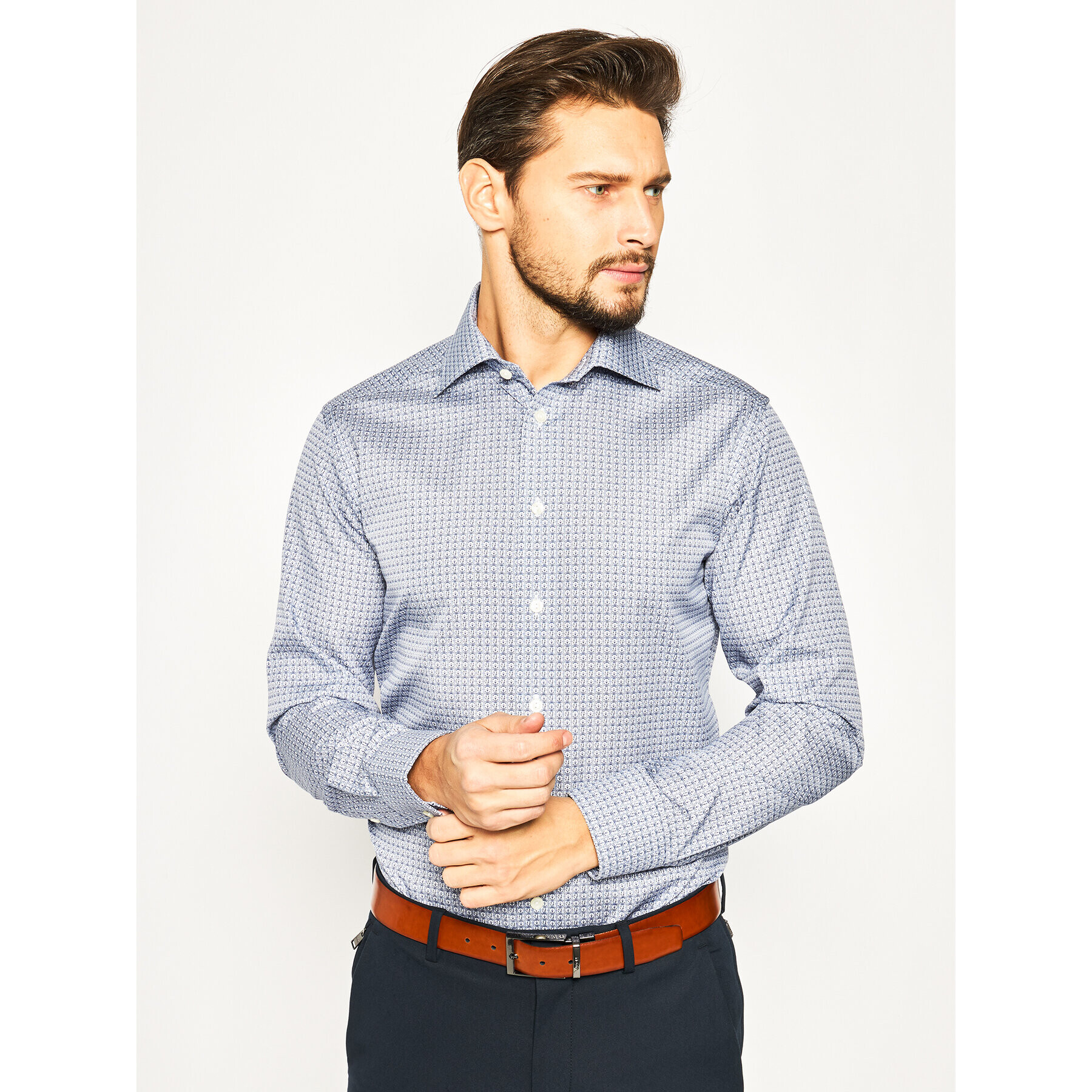 Eton Риза 100000883 Тъмносин Slim Fit - Pepit.bg