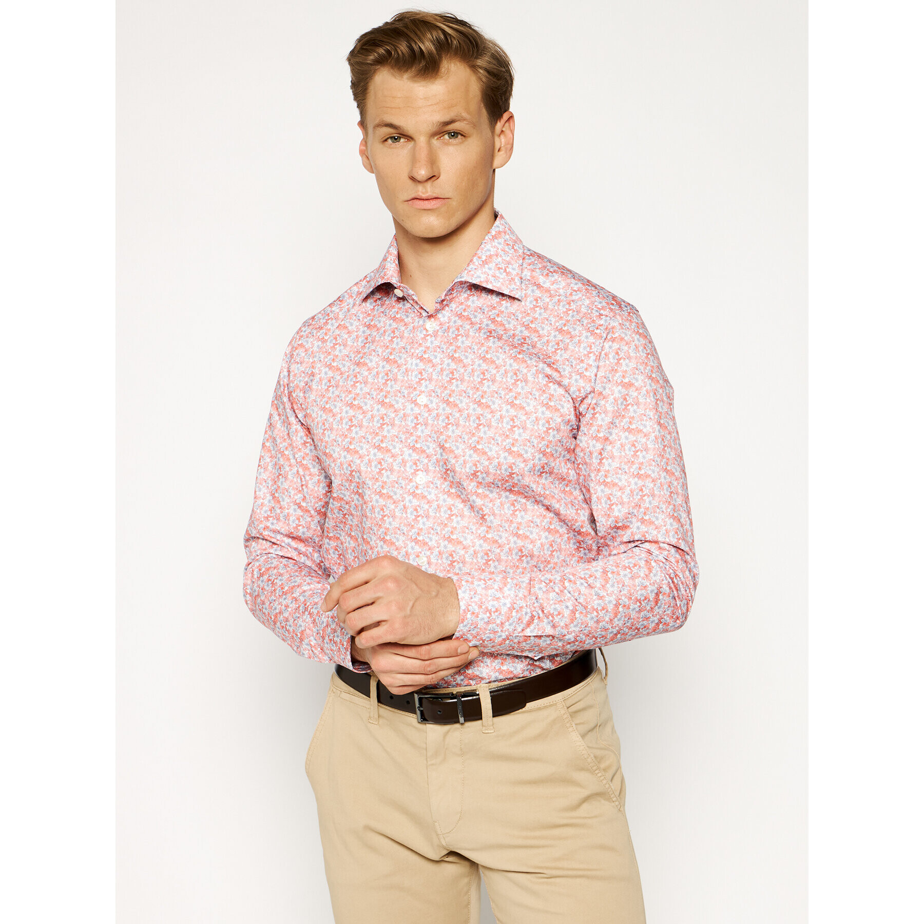 Eton Риза 100000907 Розов Slim Fit - Pepit.bg