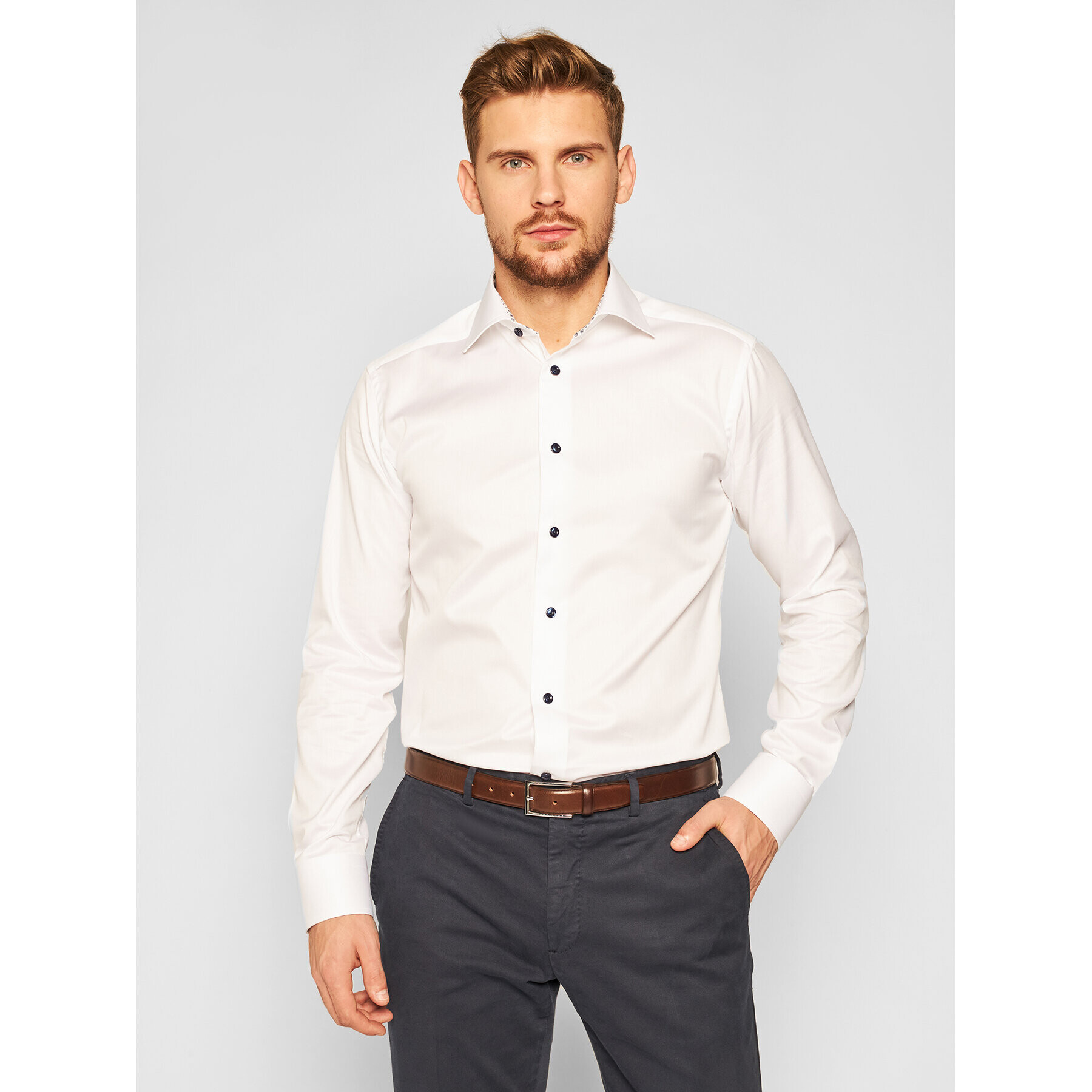 Eton Риза 100001728 Бял Slim Fit - Pepit.bg