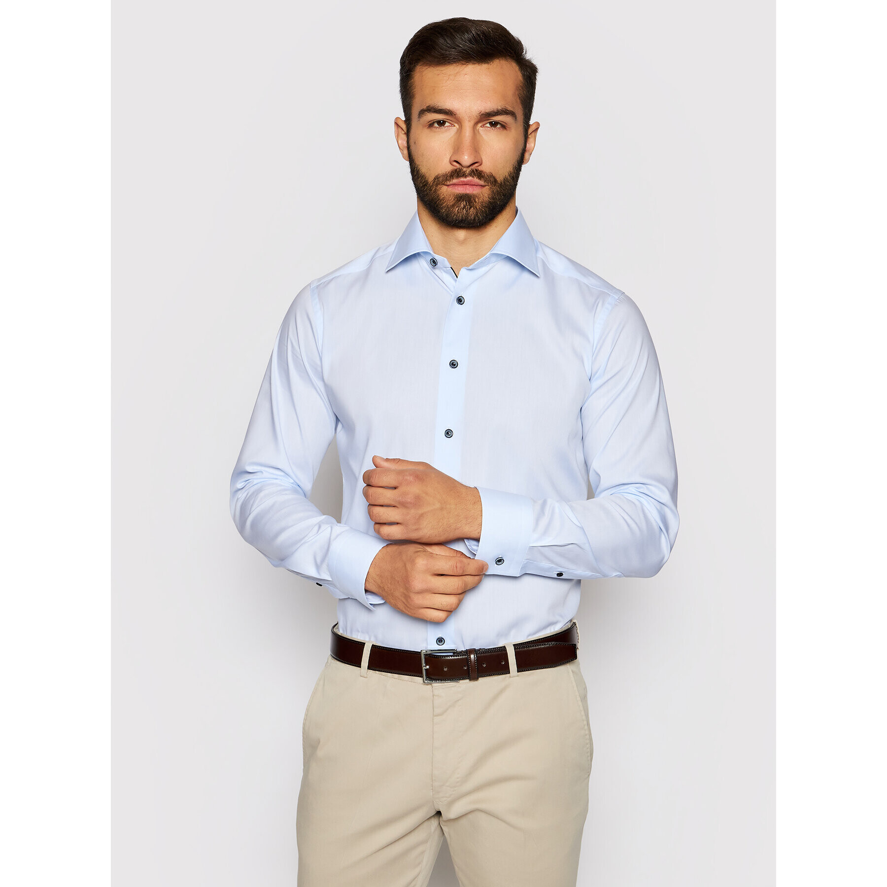 Eton Риза 100002195 Син Slim Fit - Pepit.bg