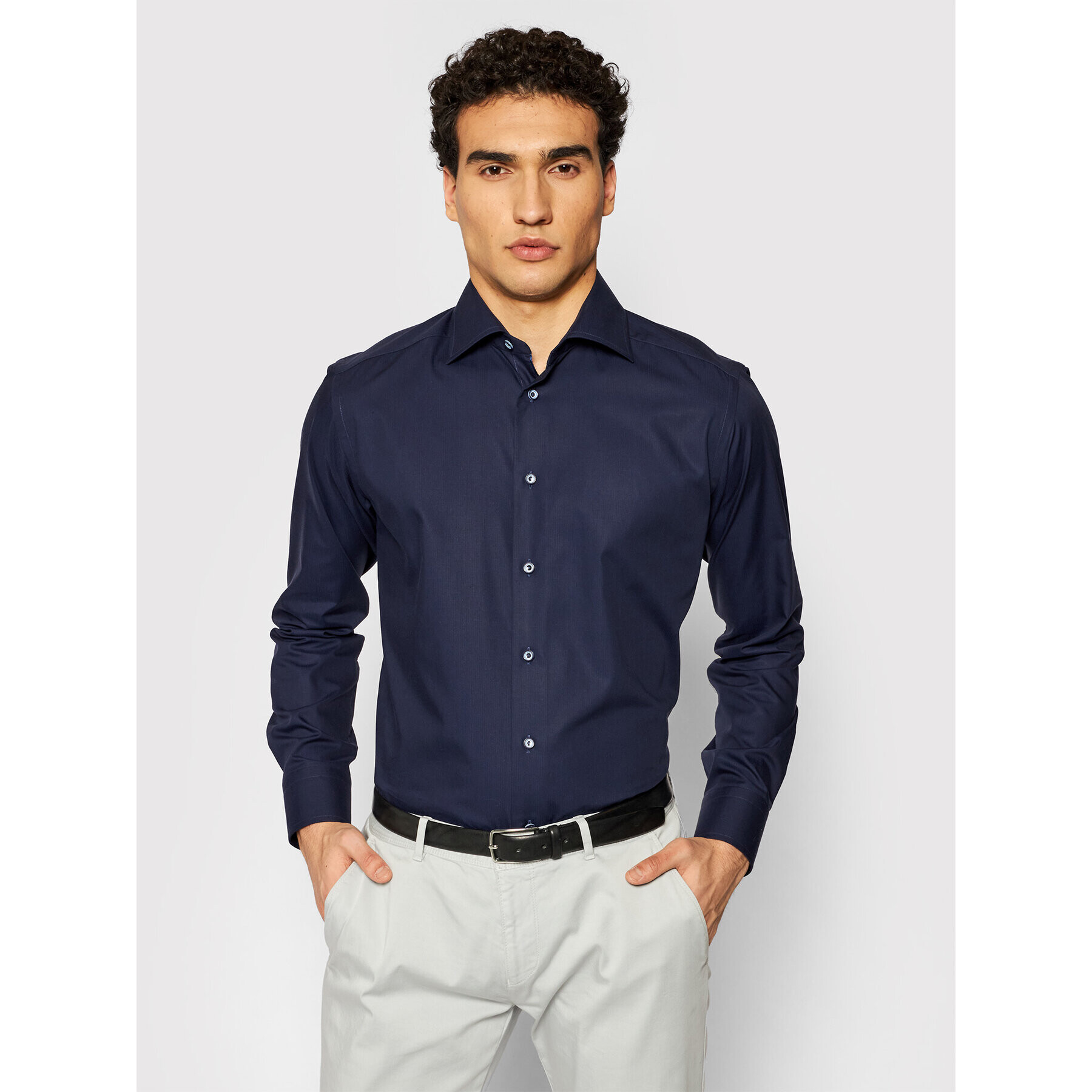 Eton Риза 100002195 Тъмносин Slim Fit - Pepit.bg