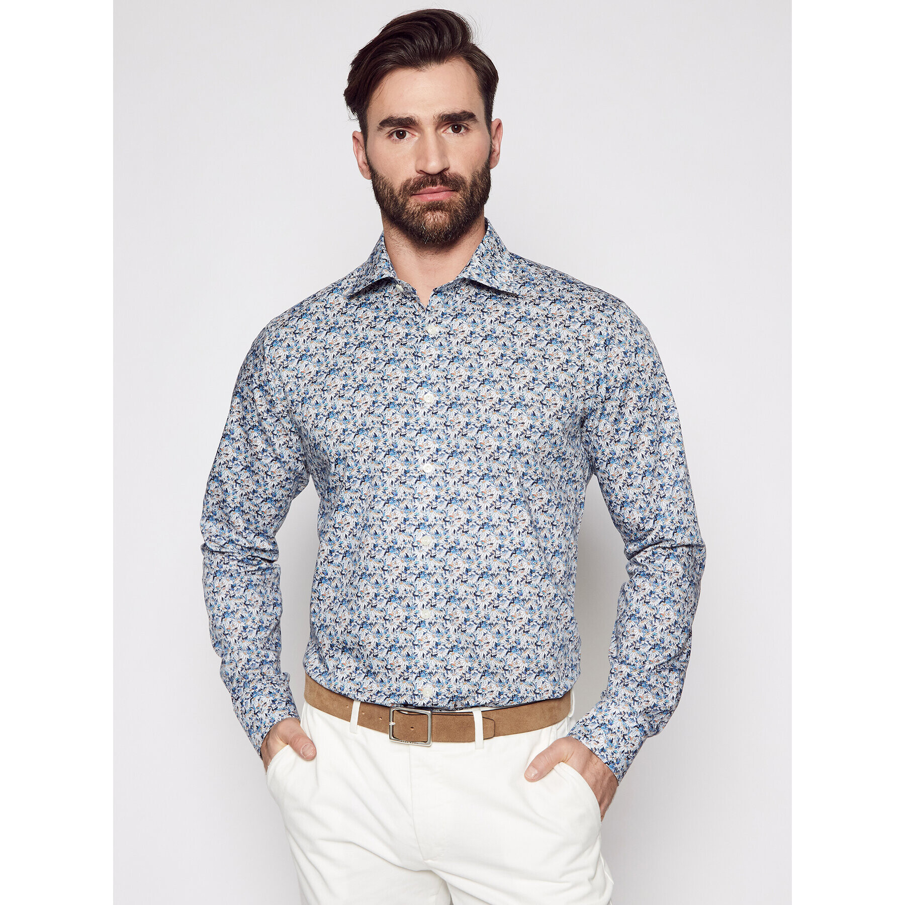 Eton Риза 100002213 Син Slim Fit - Pepit.bg