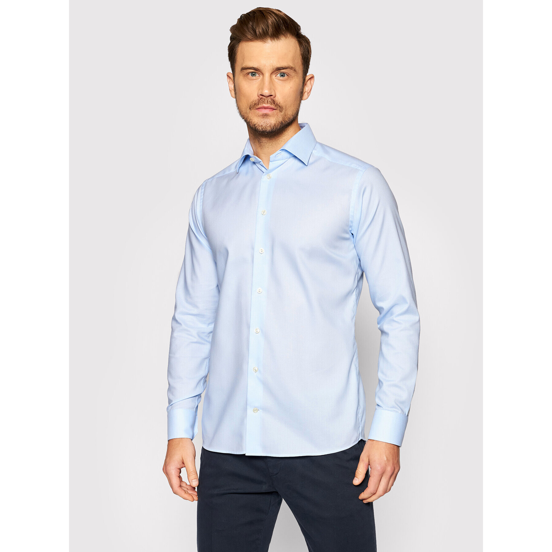 Eton Риза 100002451 Син Slim Fit - Pepit.bg