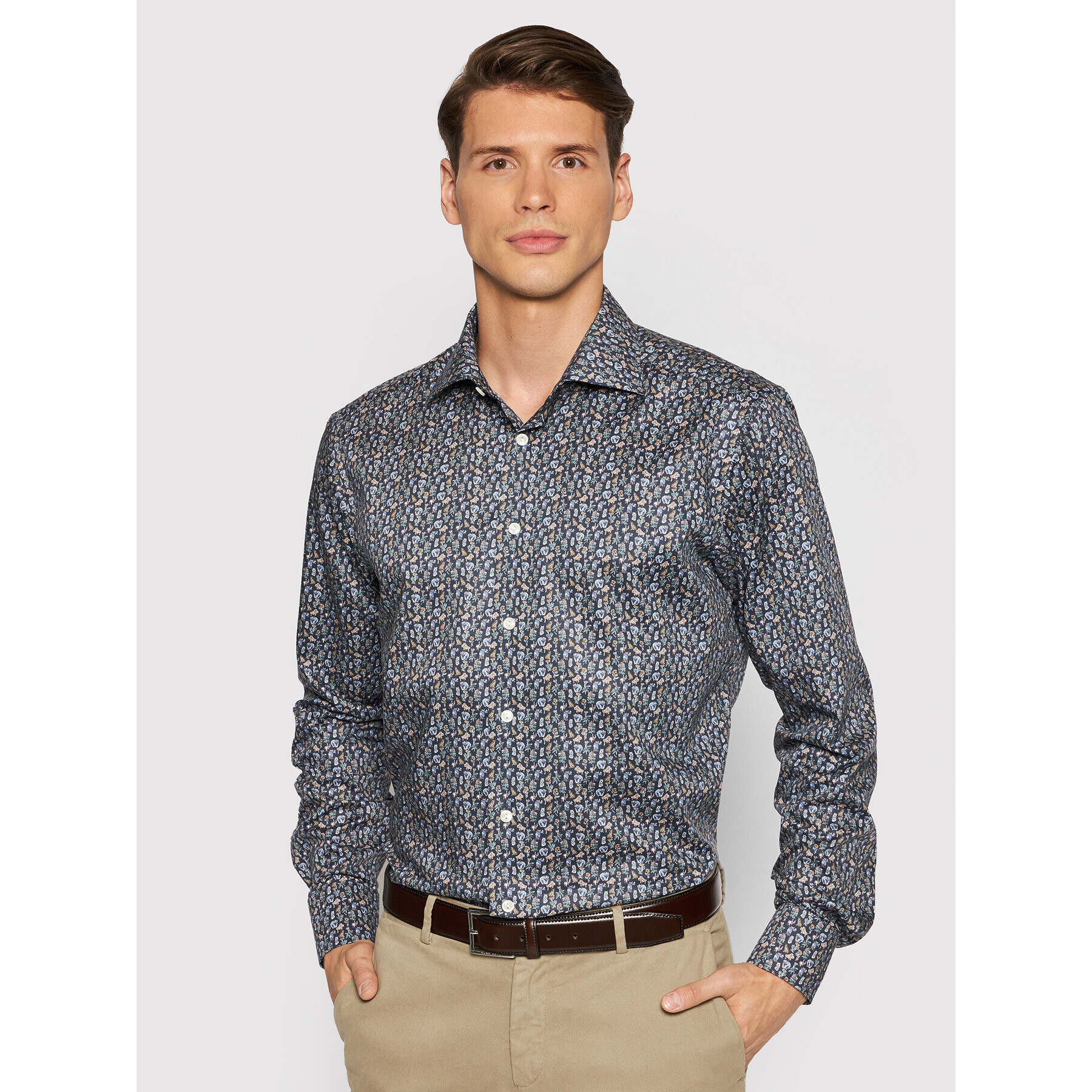 Eton Риза 100002496 Тъмносин Slim Fit - Pepit.bg