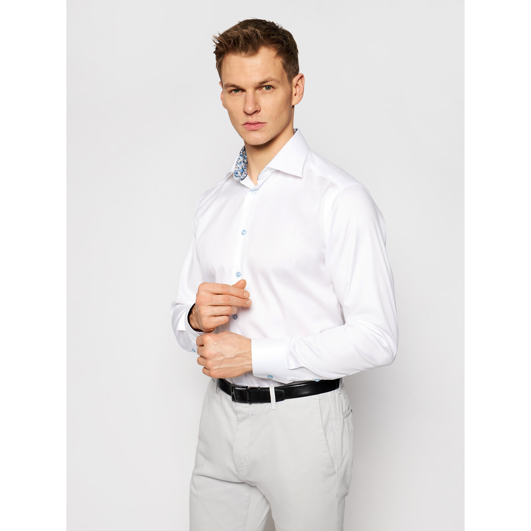 Eton Риза 100003019 Бял Slim Fit - Pepit.bg