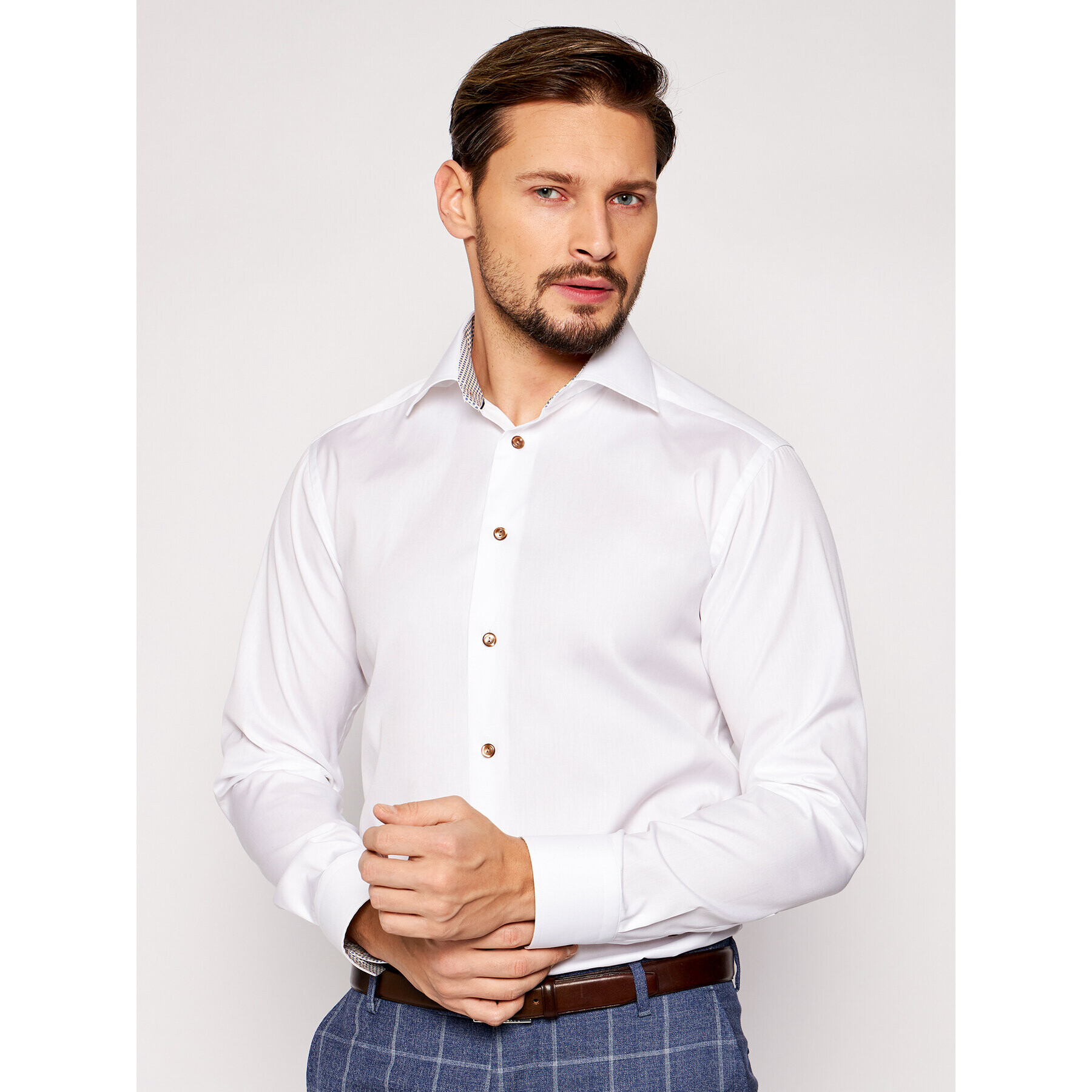 Eton Риза 100003048 Бял Slim Fit - Pepit.bg