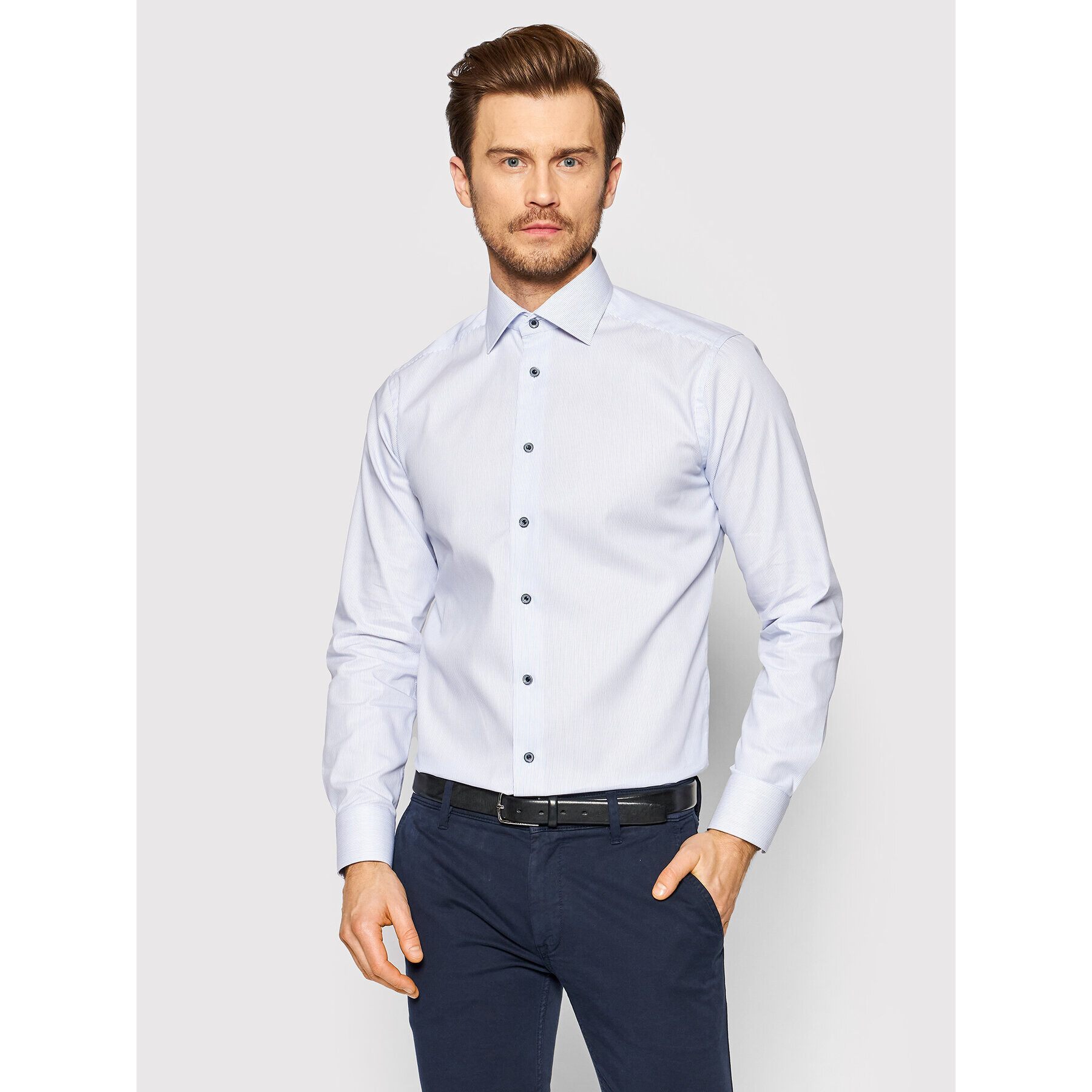 Eton Риза 100003271 Син Slim Fit - Pepit.bg