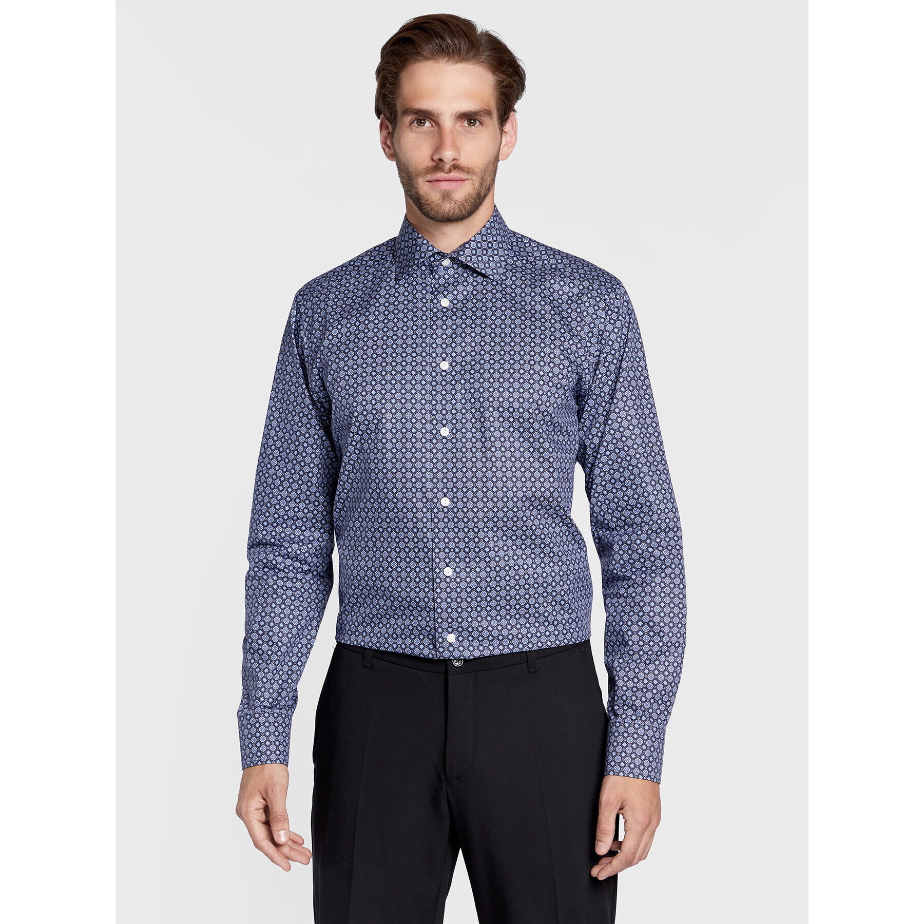 Eton Риза 100003510 Син Slim Fit - Pepit.bg