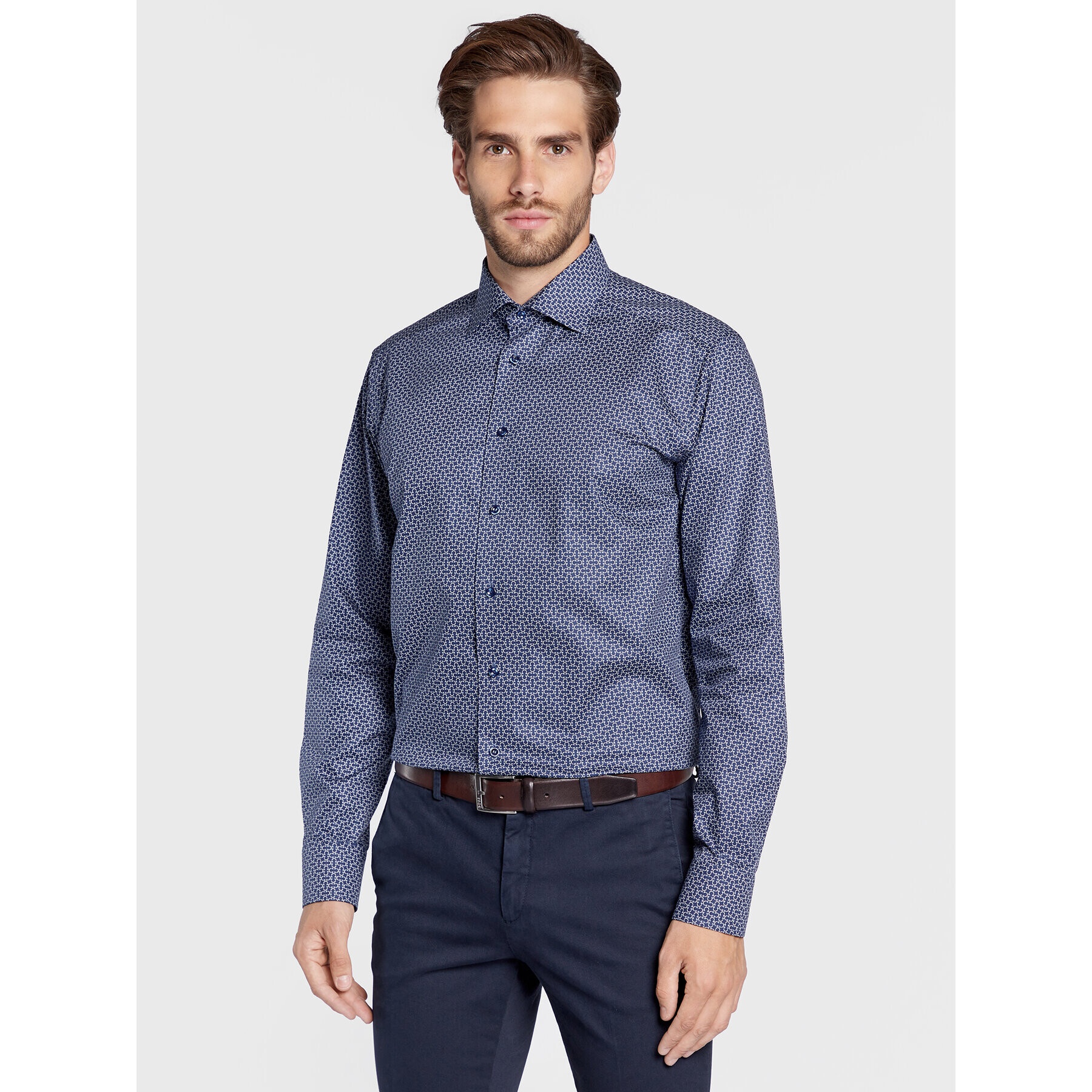 Eton Риза 100003549 Тъмносин Slim Fit - Pepit.bg