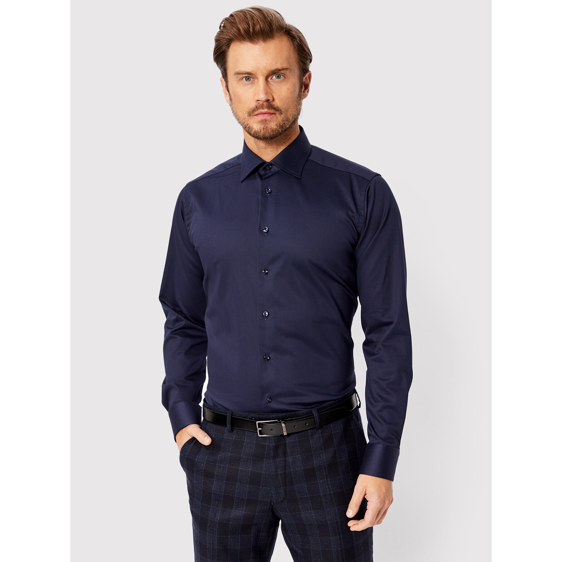 Eton Риза 100003710 Тъмносин Slim Fit - Pepit.bg