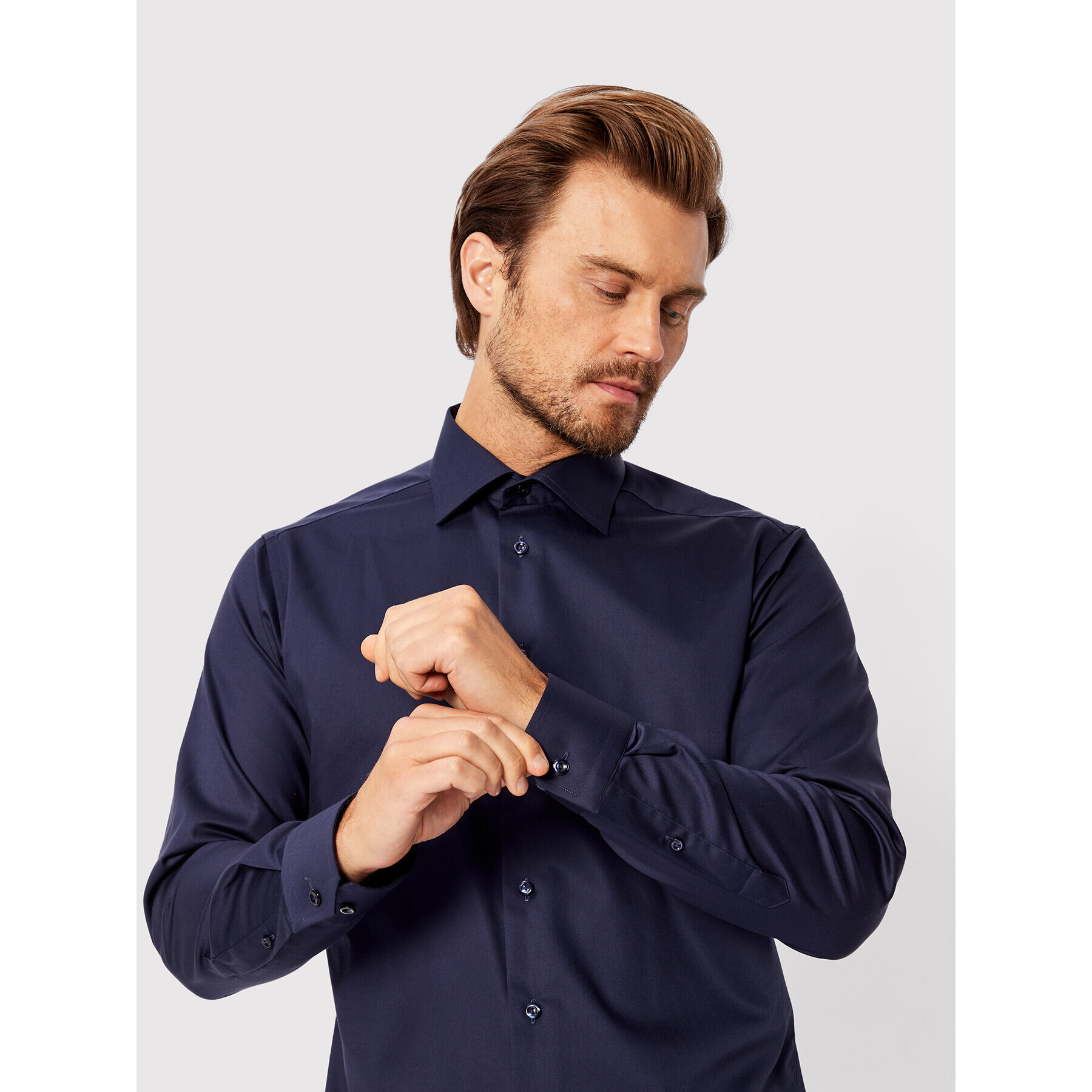 Eton Риза 100003710 Тъмносин Slim Fit - Pepit.bg