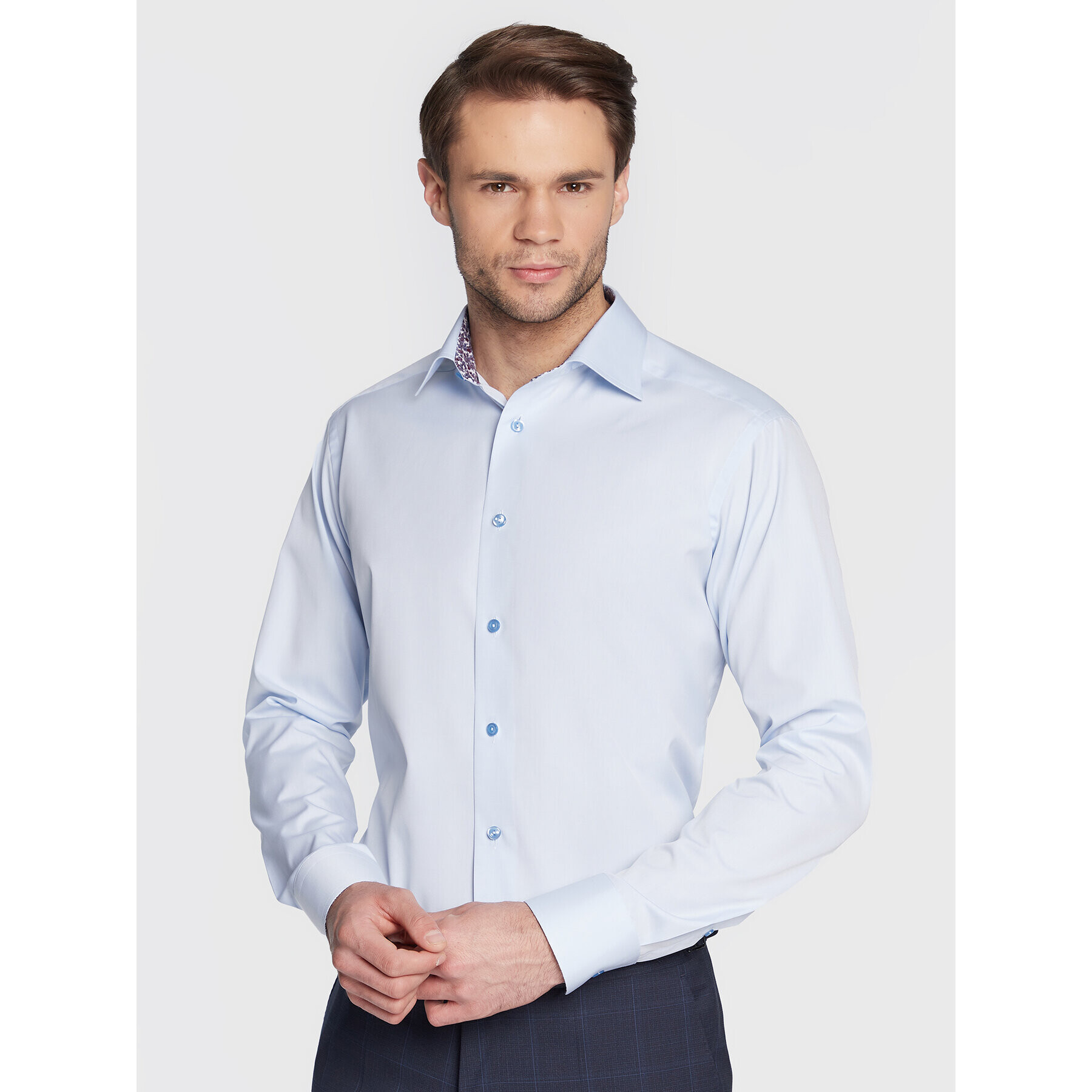 Eton Риза 100004052 Син Slim Fit - Pepit.bg