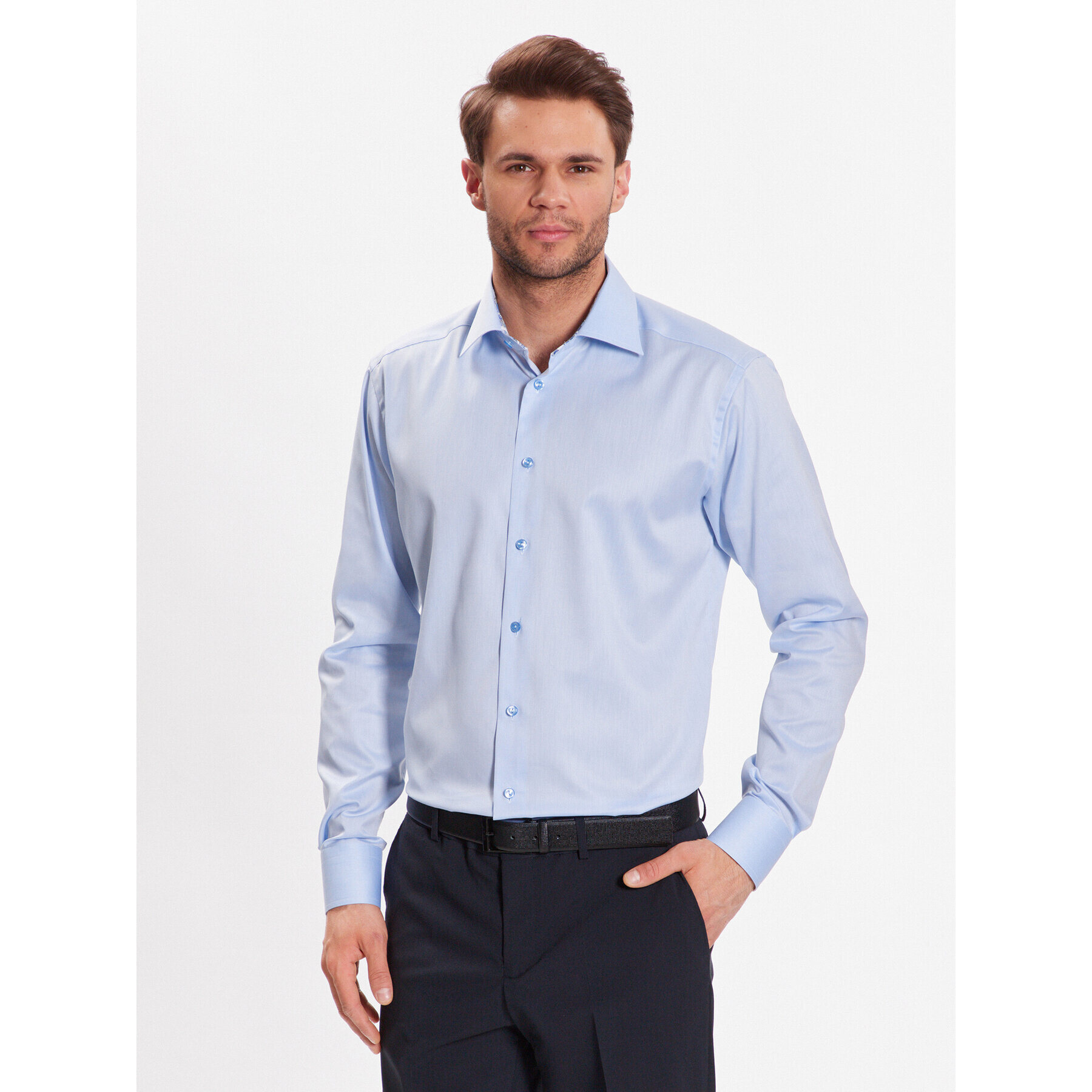 Eton Риза 100004298 Син Slim Fit - Pepit.bg