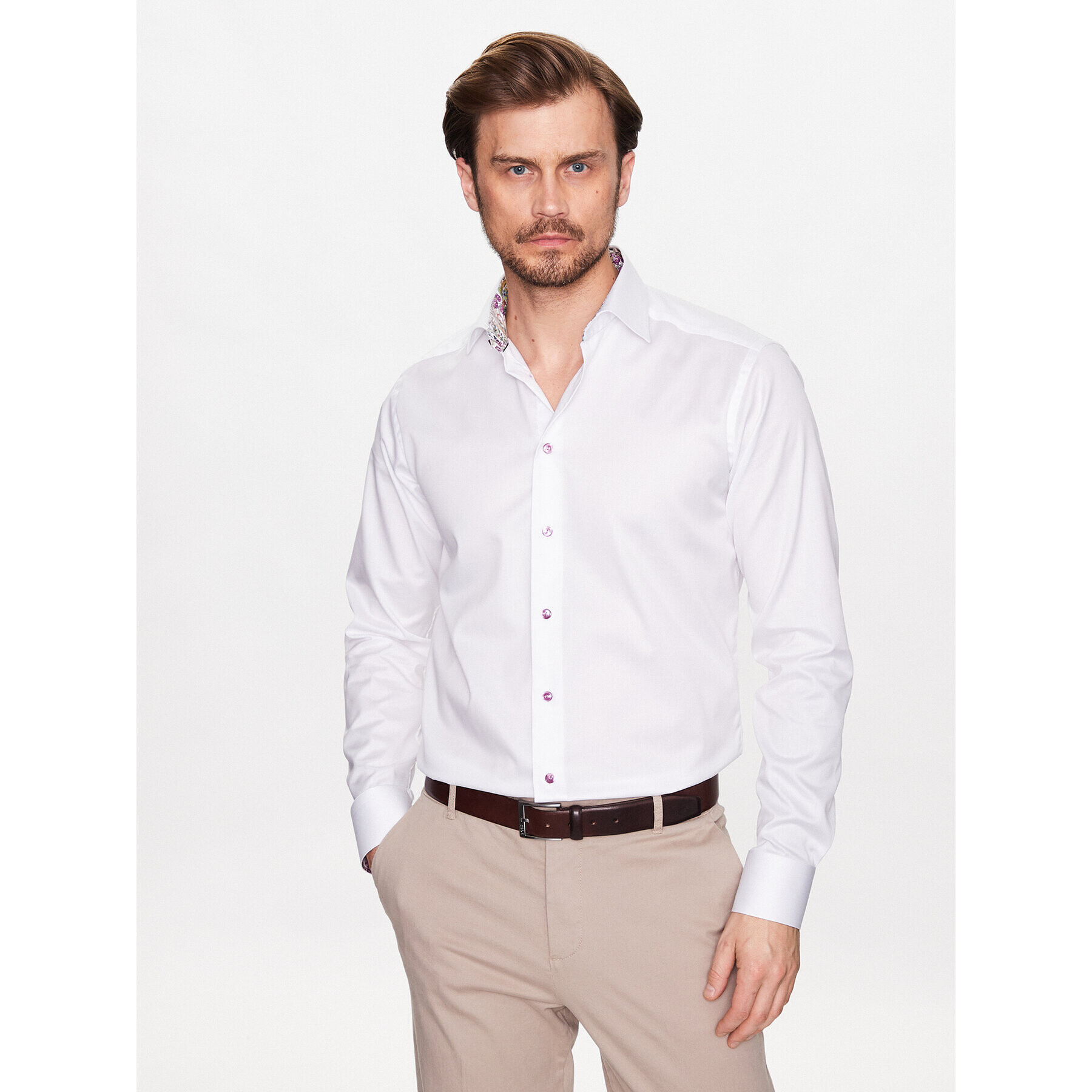 Eton Риза 100004299 Бял Slim Fit - Pepit.bg