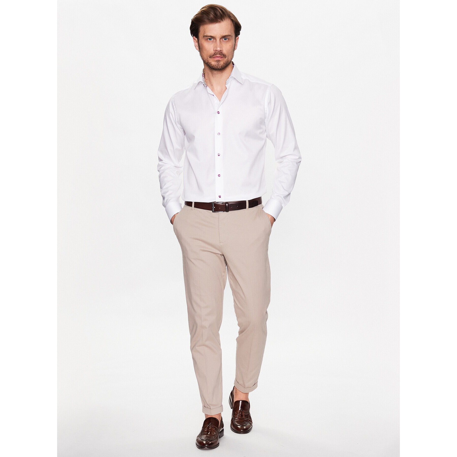 Eton Риза 100004299 Бял Slim Fit - Pepit.bg