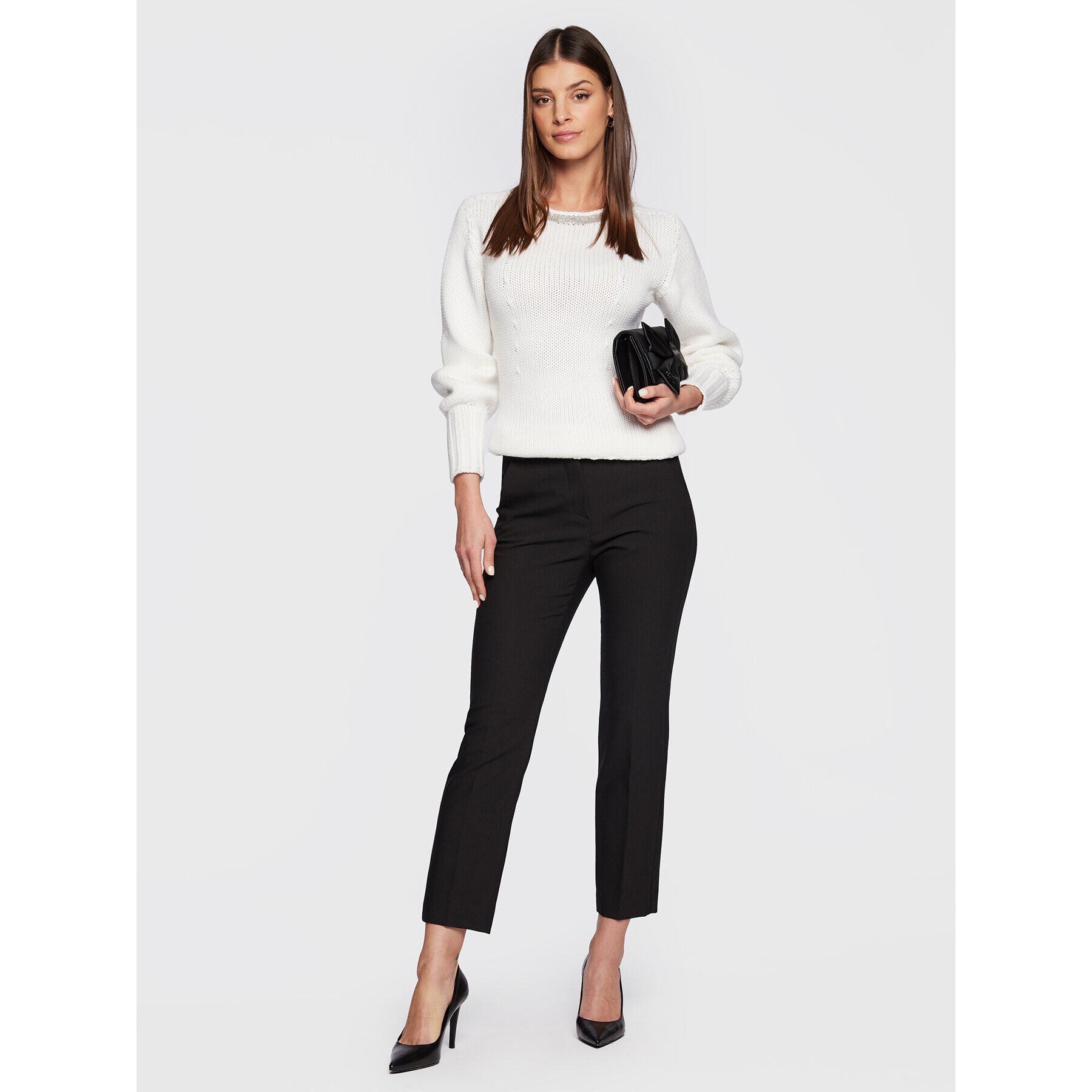 Fabiana Filippi Пуловер MAD222W109 Бял Regular Fit - Pepit.bg