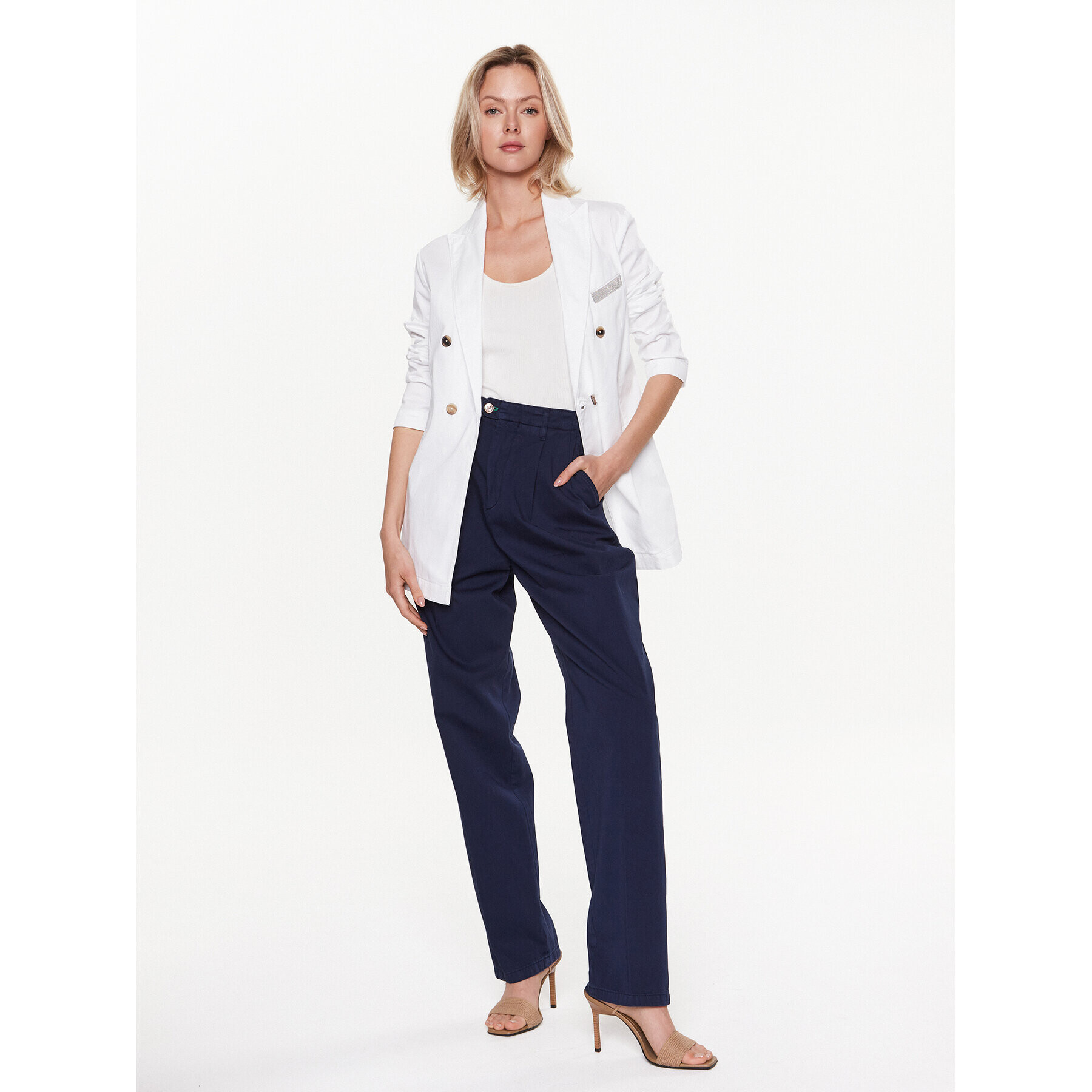 Fabiana Filippi Сако GCD273W247 Бял Regular Fit - Pepit.bg