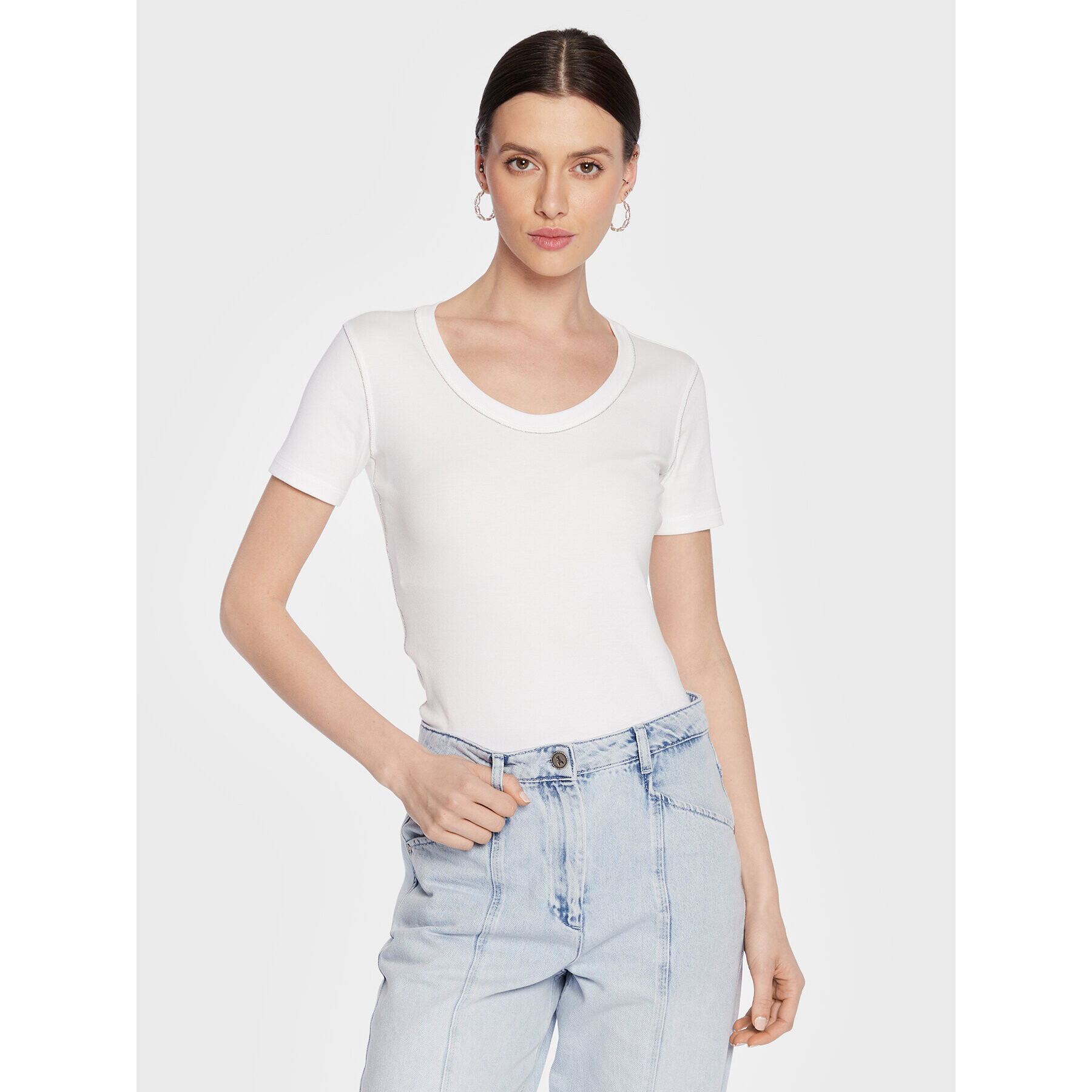 Fabiana Filippi Тишърт JEDP02W125 Бял Regular Fit - Pepit.bg
