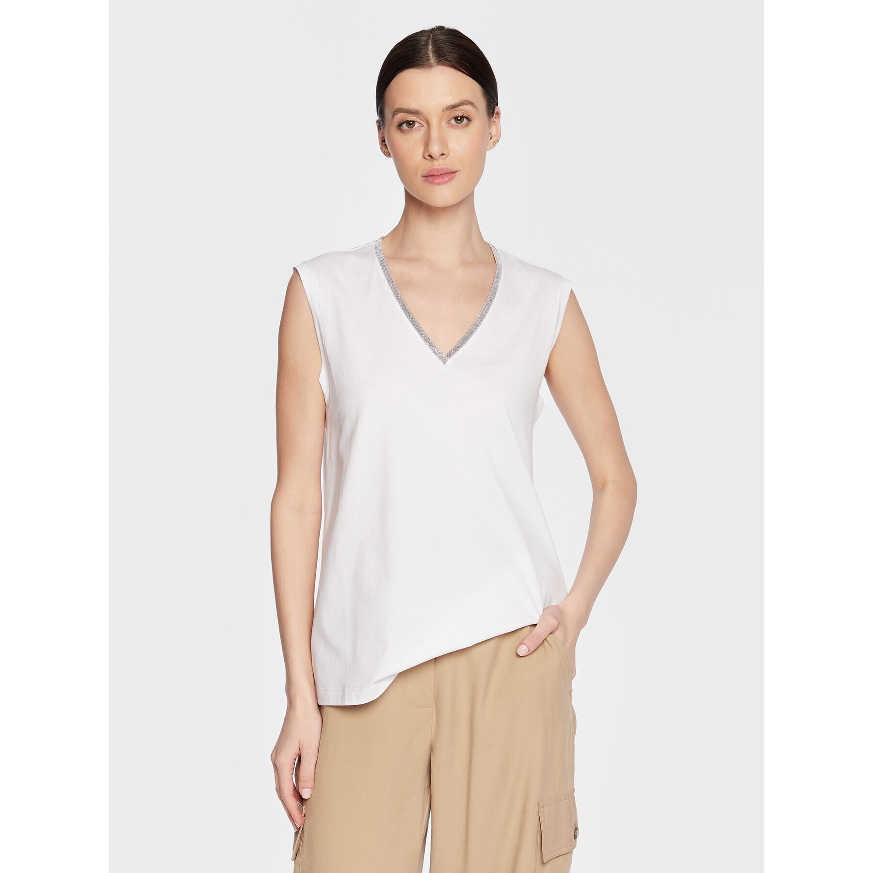 Fabiana Filippi топ JED273W138 Бял Regular Fit - Pepit.bg
