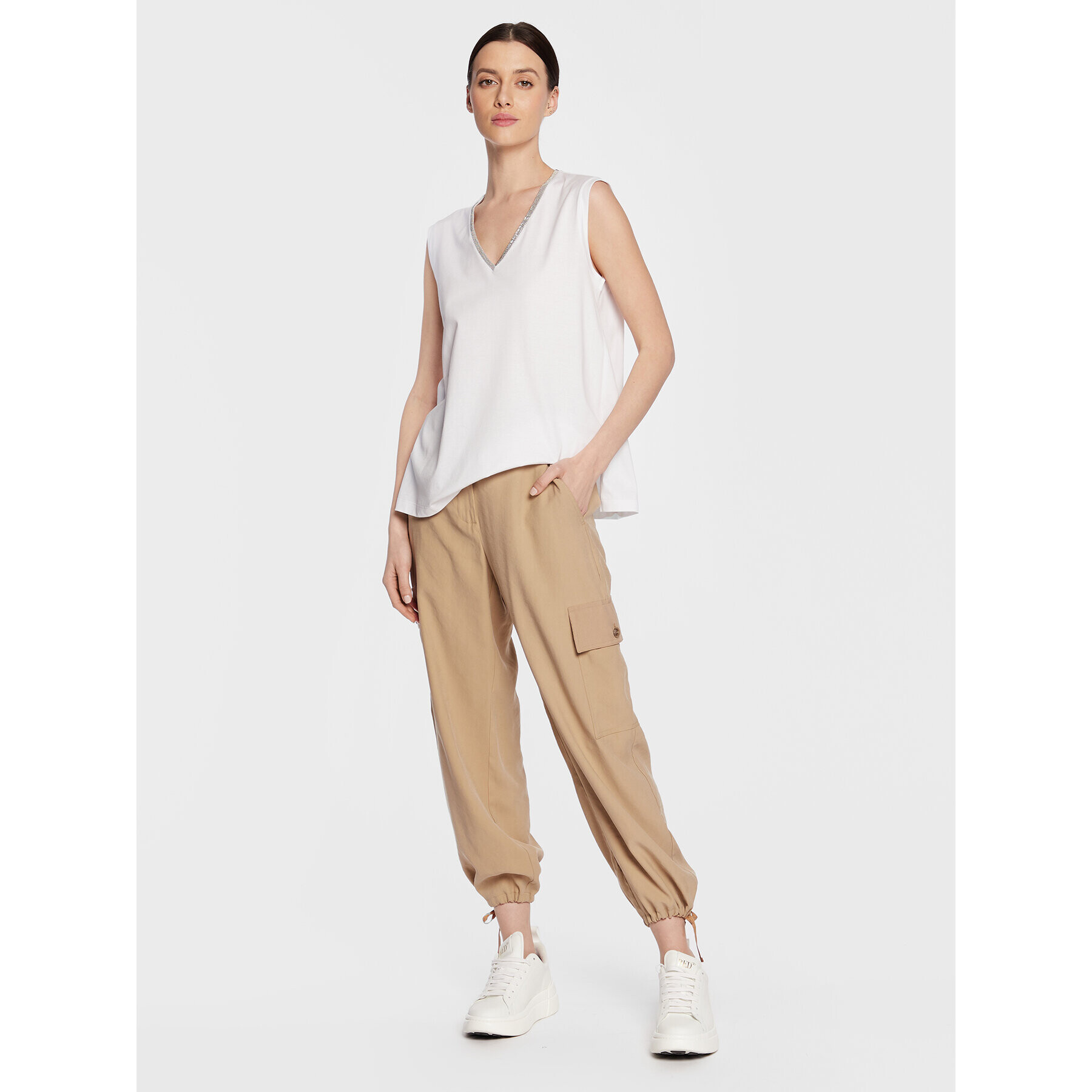 Fabiana Filippi топ JED273W138 Бял Regular Fit - Pepit.bg