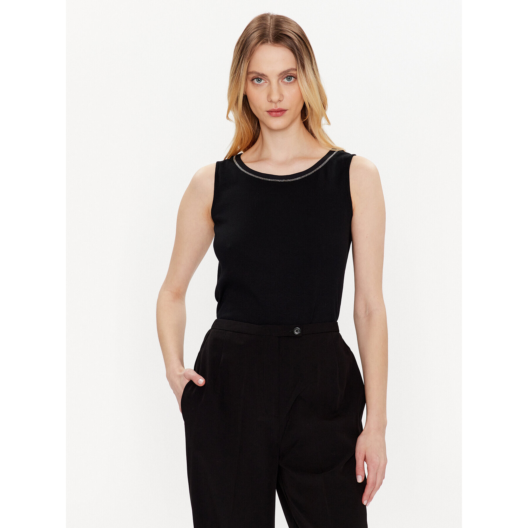 Fabiana Filippi топ JED273W150 Черен Regular Fit - Pepit.bg