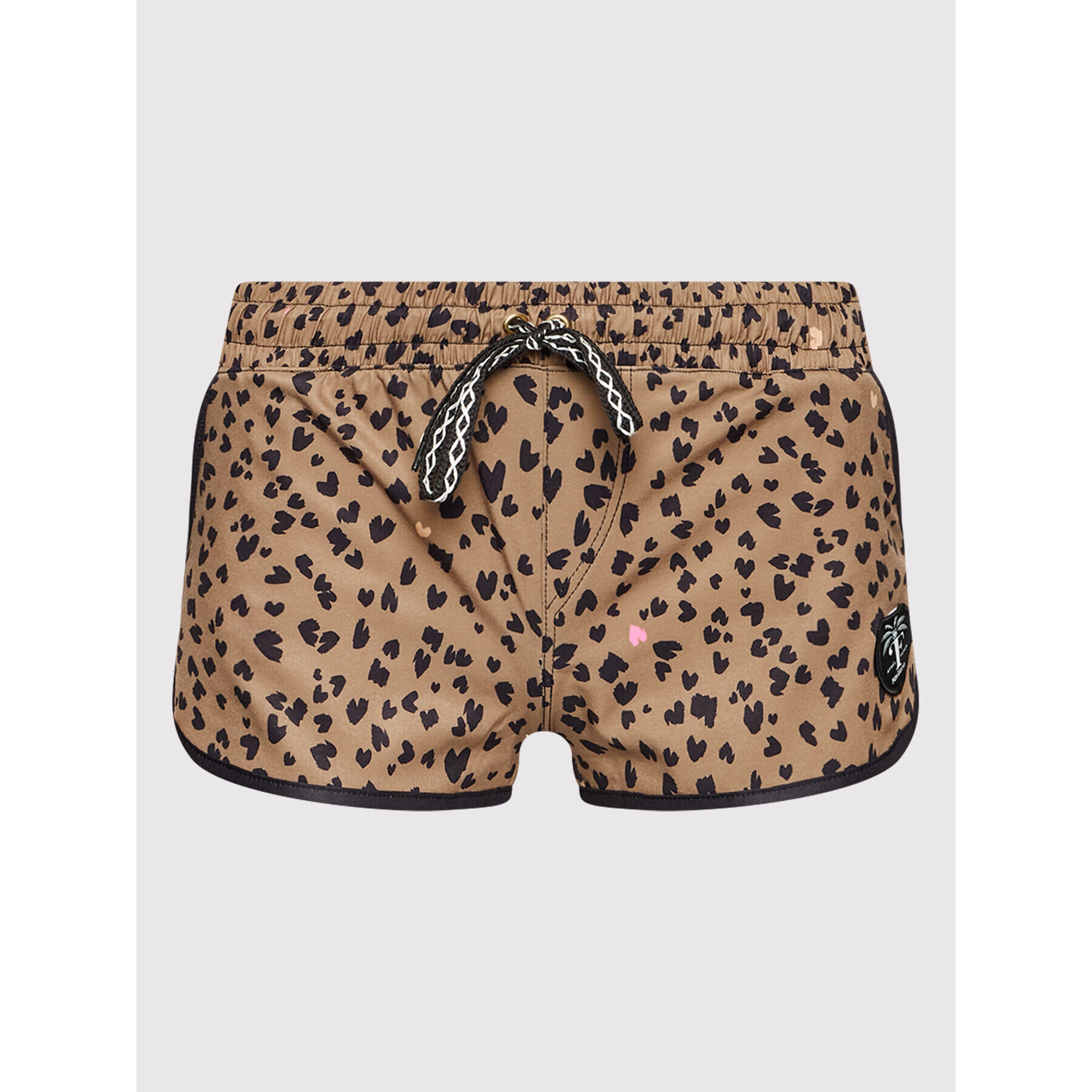 Femi Stories Плажни шорти Lili Brown Leopard Кафяв Regular Fit - Pepit.bg