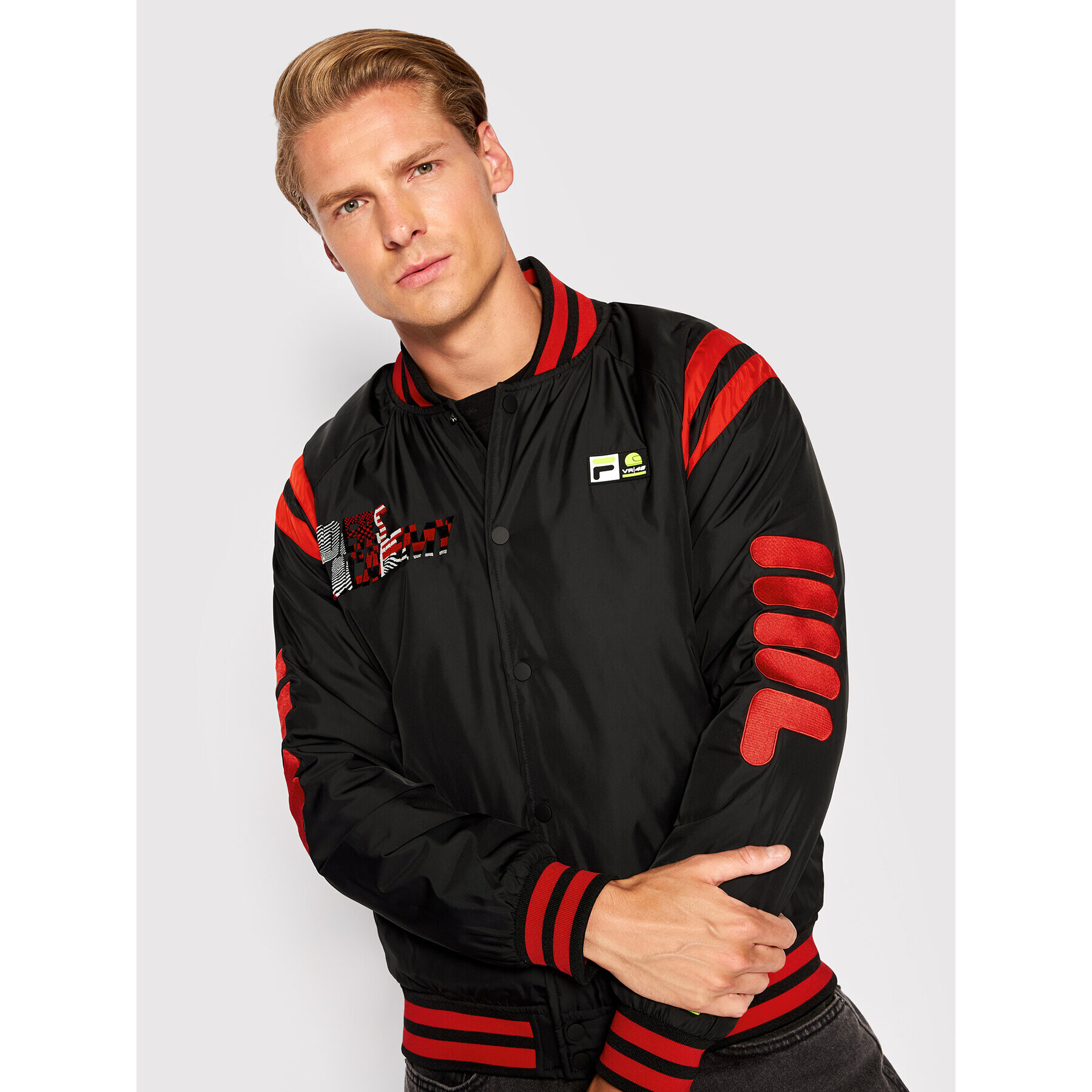 Fila Яке бомбър College FAM0197 Черен Regular Fit - Pepit.bg