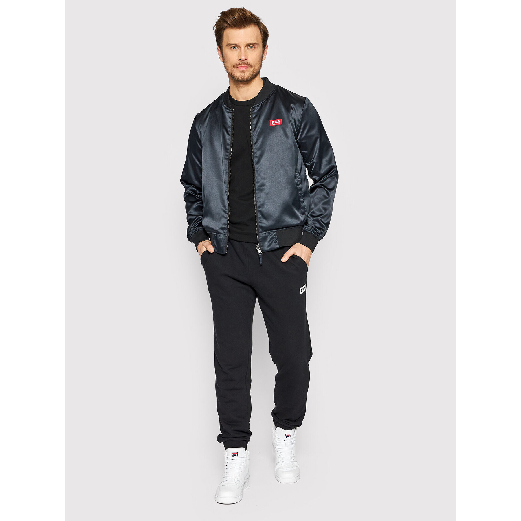 Fila Яке бомбър Troyes FAM0017 Черен Regular Fit - Pepit.bg