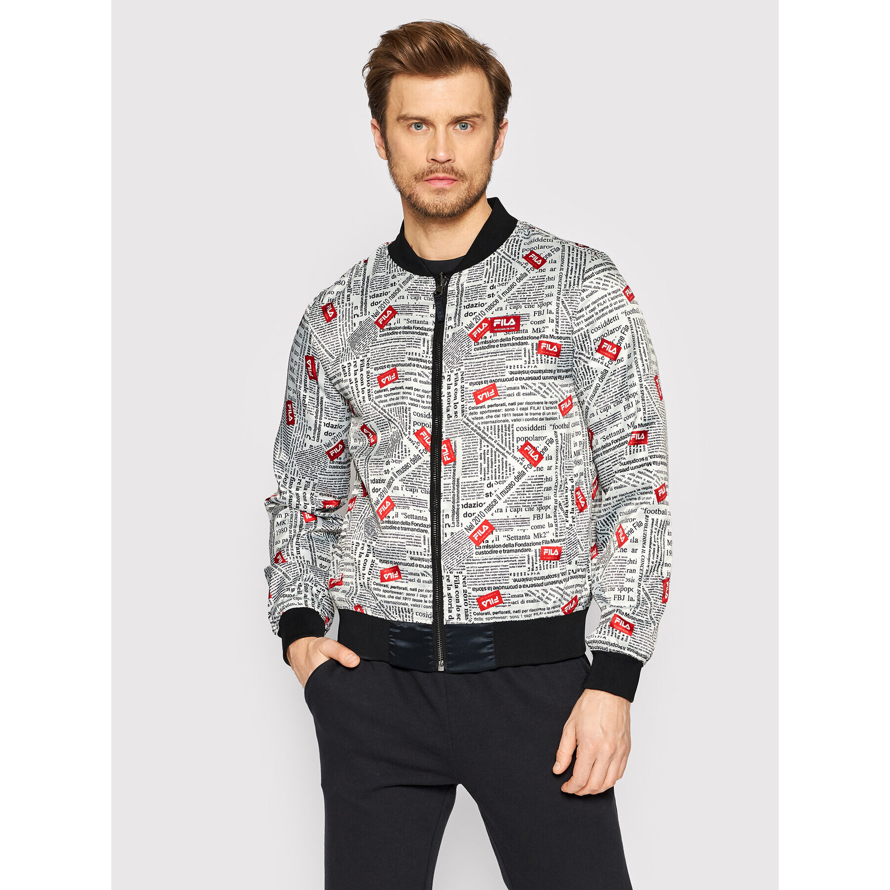 Fila Яке бомбър Troyes FAM0017 Черен Regular Fit - Pepit.bg