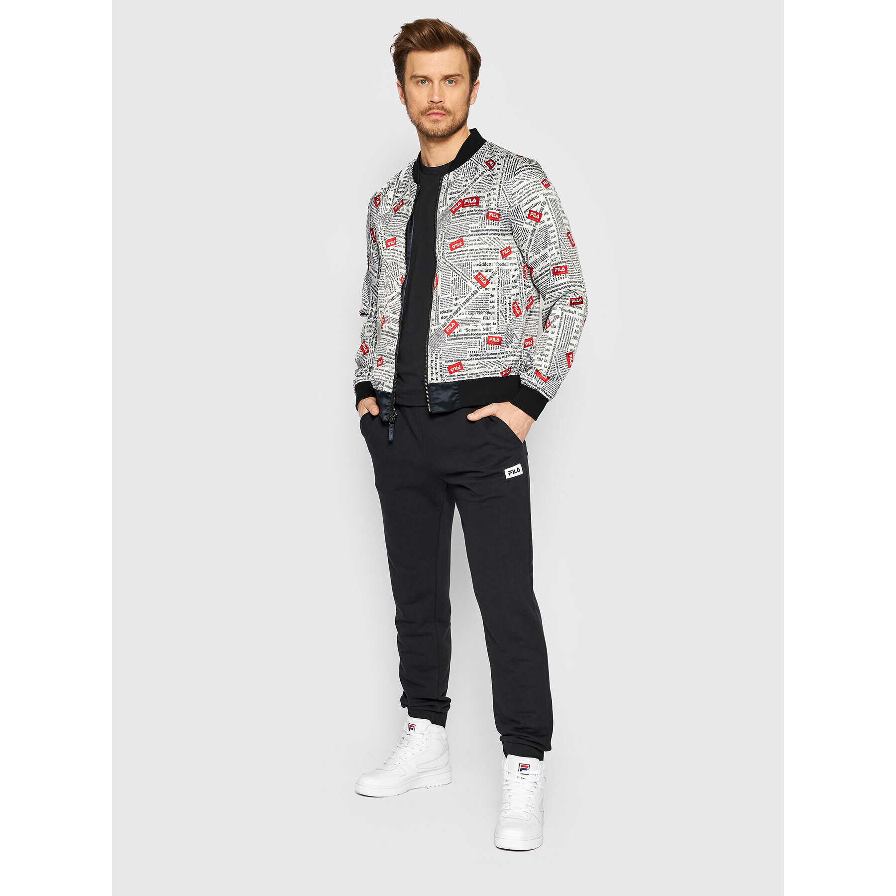 Fila Яке бомбър Troyes FAM0017 Черен Regular Fit - Pepit.bg