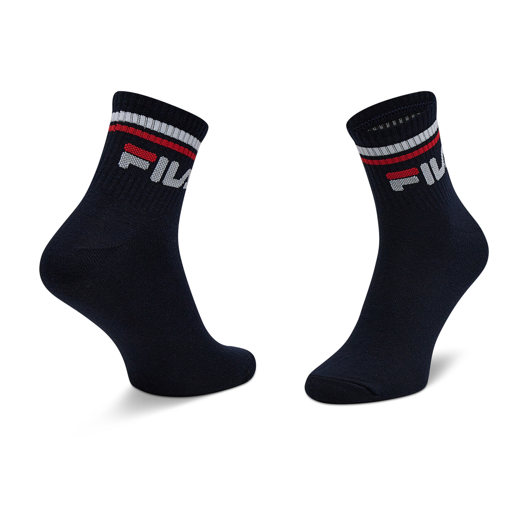 Fila Комплект 3 чифта дълги чорапи мъжки Calza Quarter F9398 Тъмносин - Pepit.bg