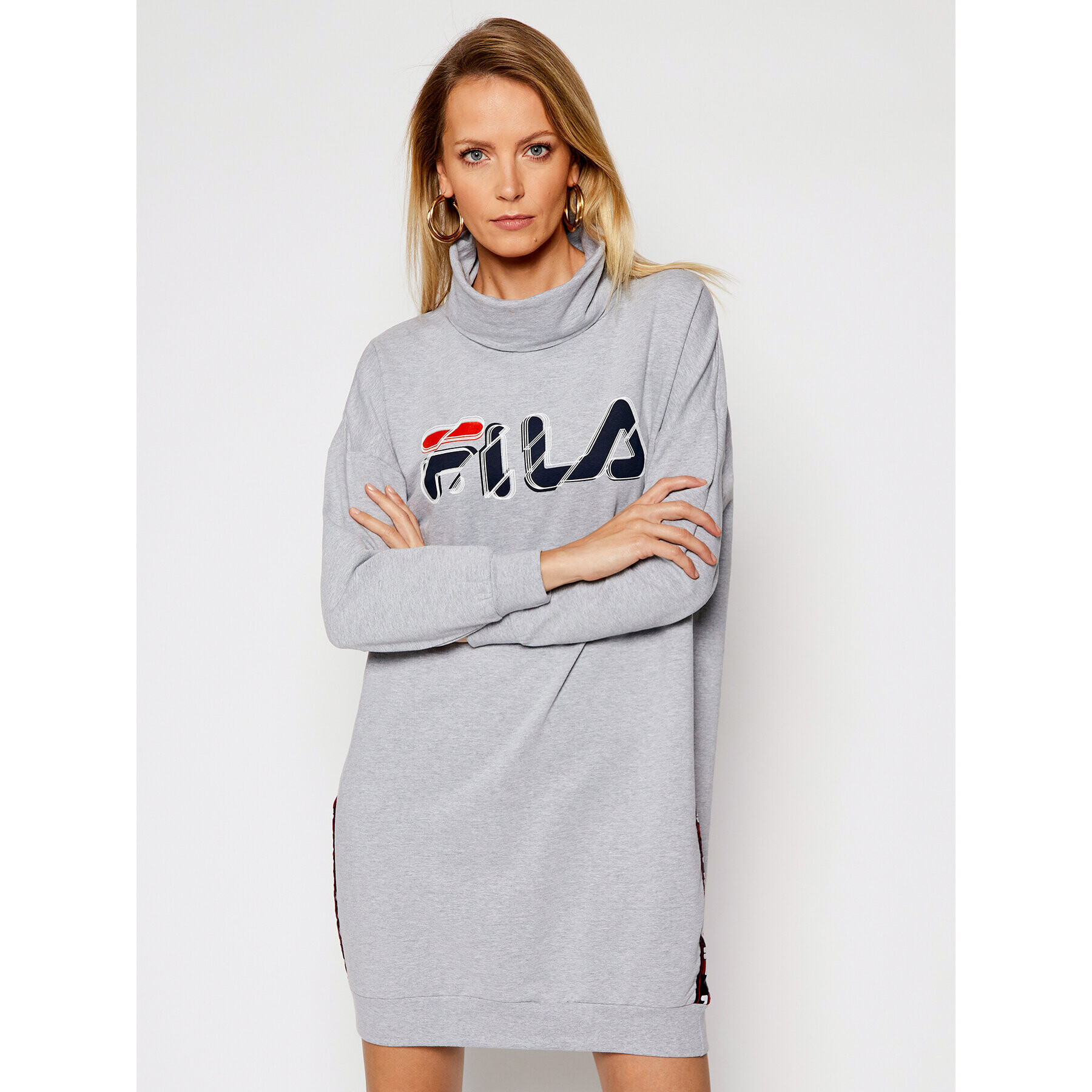 Fila Плетена рокля FPW4027 Сив Regular Fit - Pepit.bg