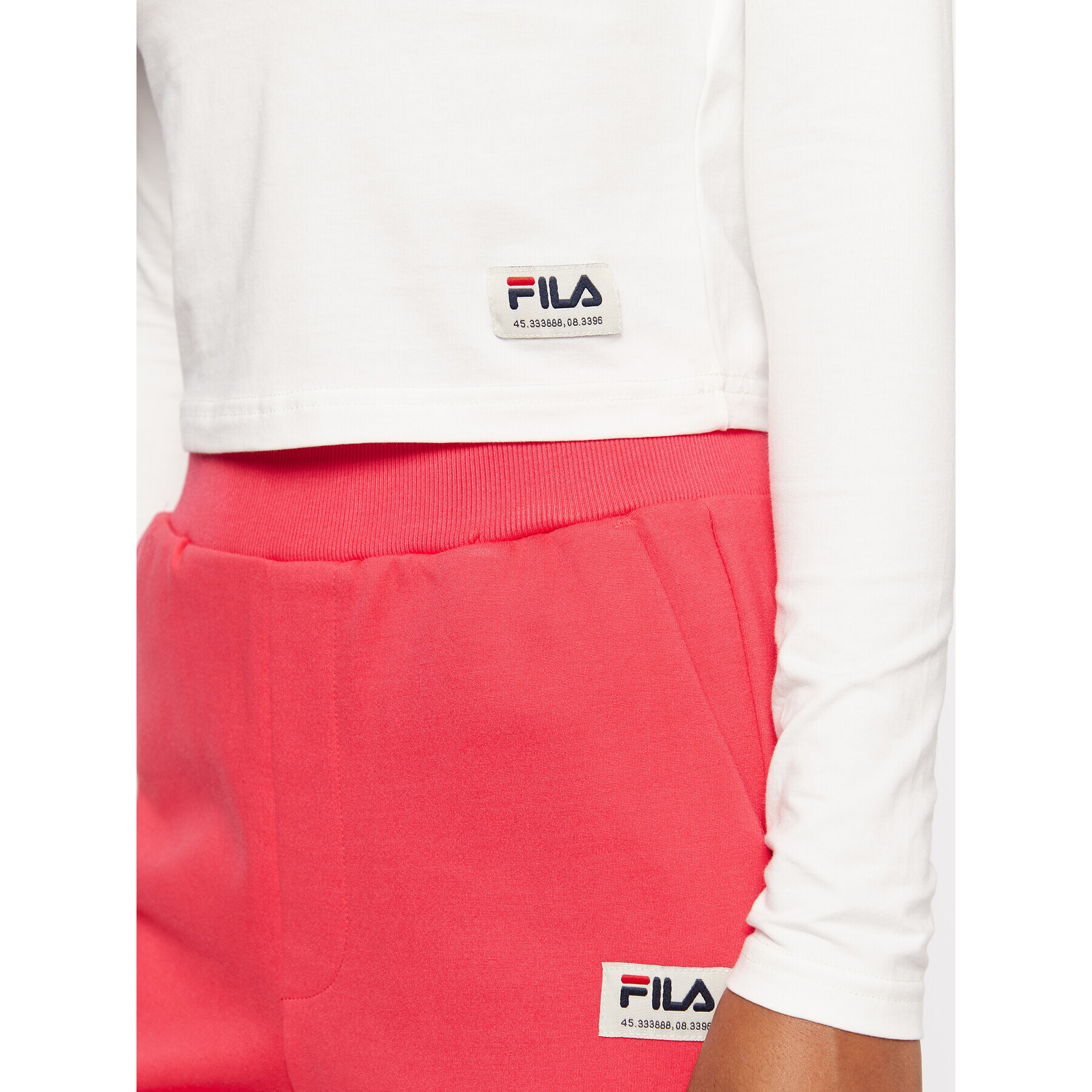 Fila Поло Tarsia FAW0248 Бял Slim Fit - Pepit.bg