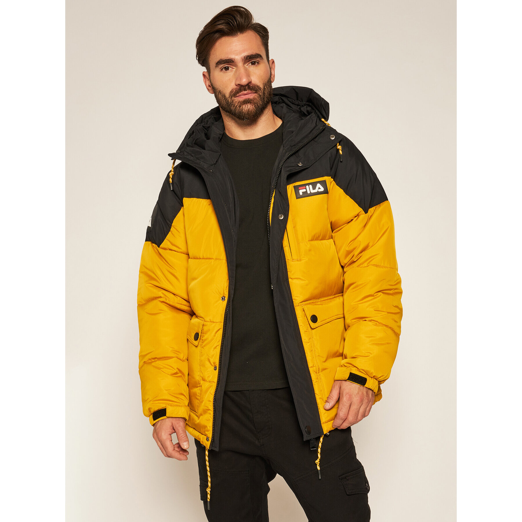Fila Пухено яке 687906 Жълт Regular Fit - Pepit.bg