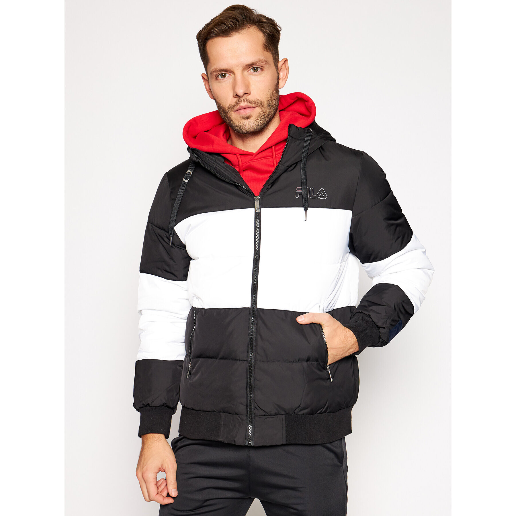 Fila Пухено яке Lassad 683198 Черен Regular Fit - Pepit.bg