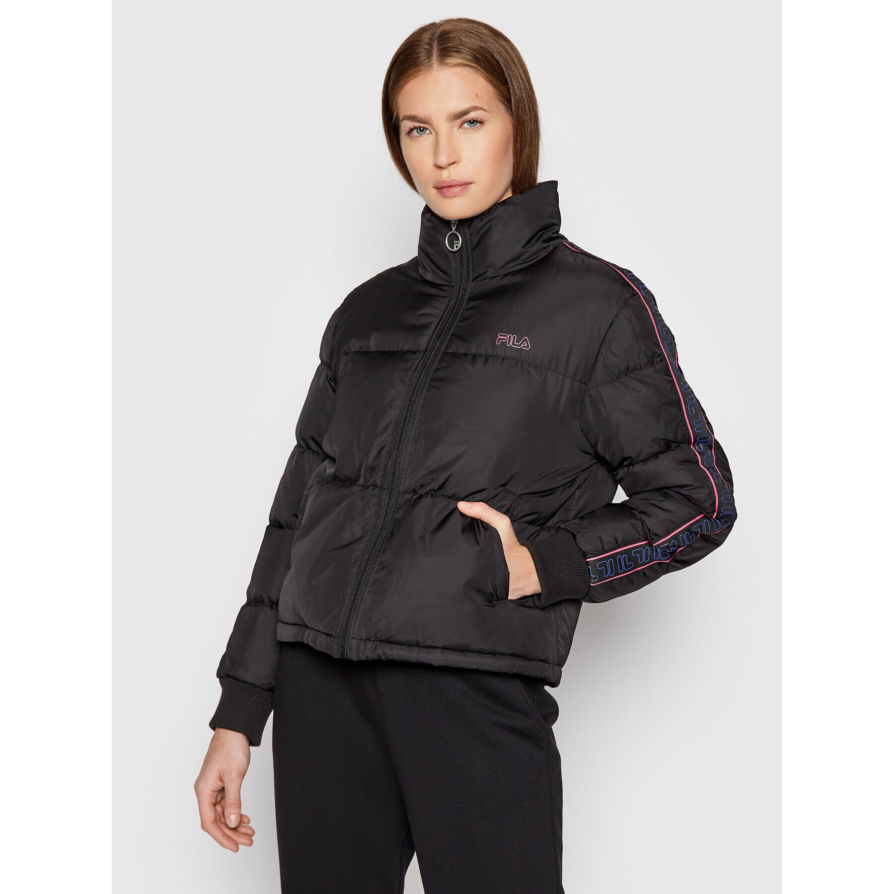 Fila Пухено яке Marisol 683474 Черен Regular Fit - Pepit.bg