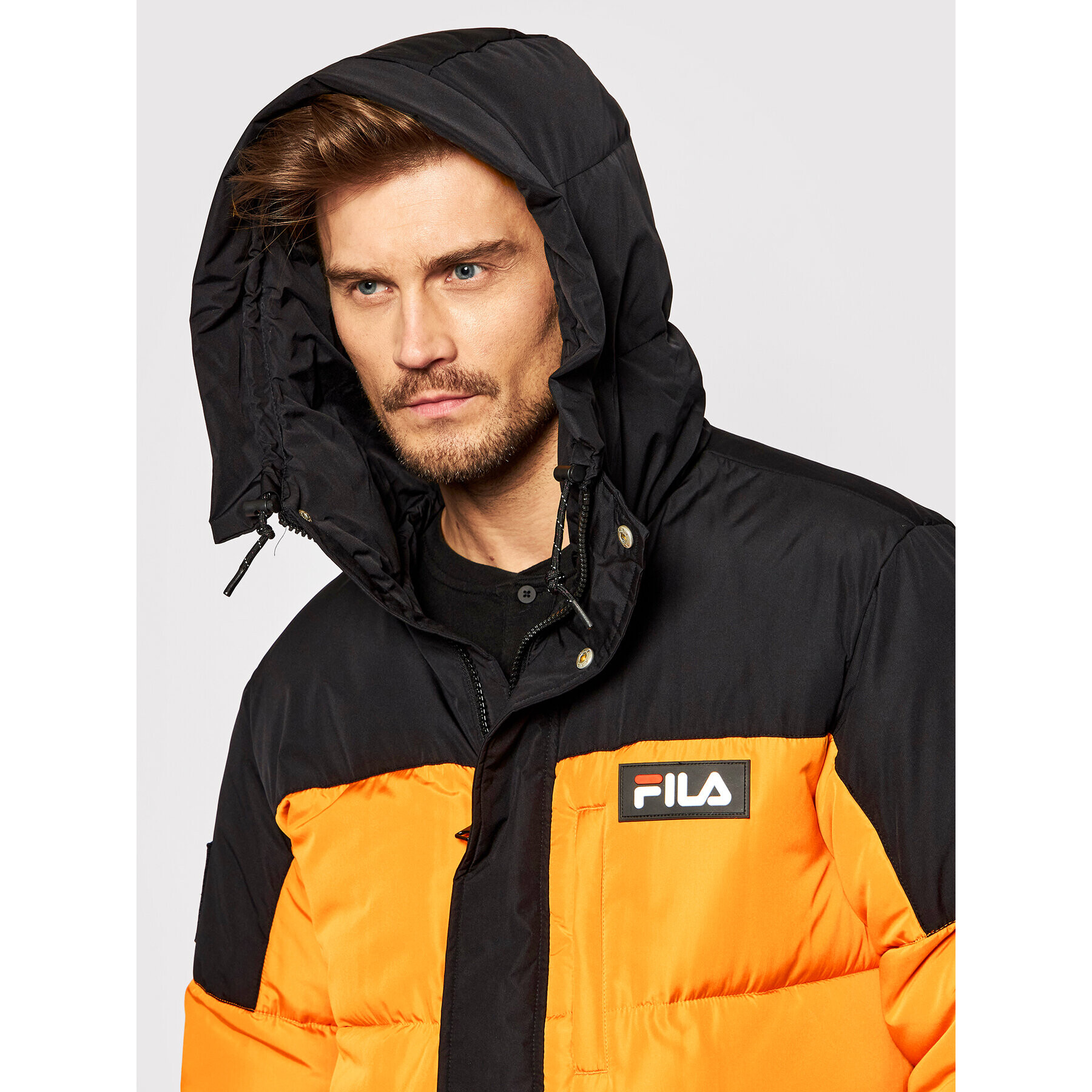 Fila Пухено яке Yves 688951 Оранжев Regular Fit - Pepit.bg