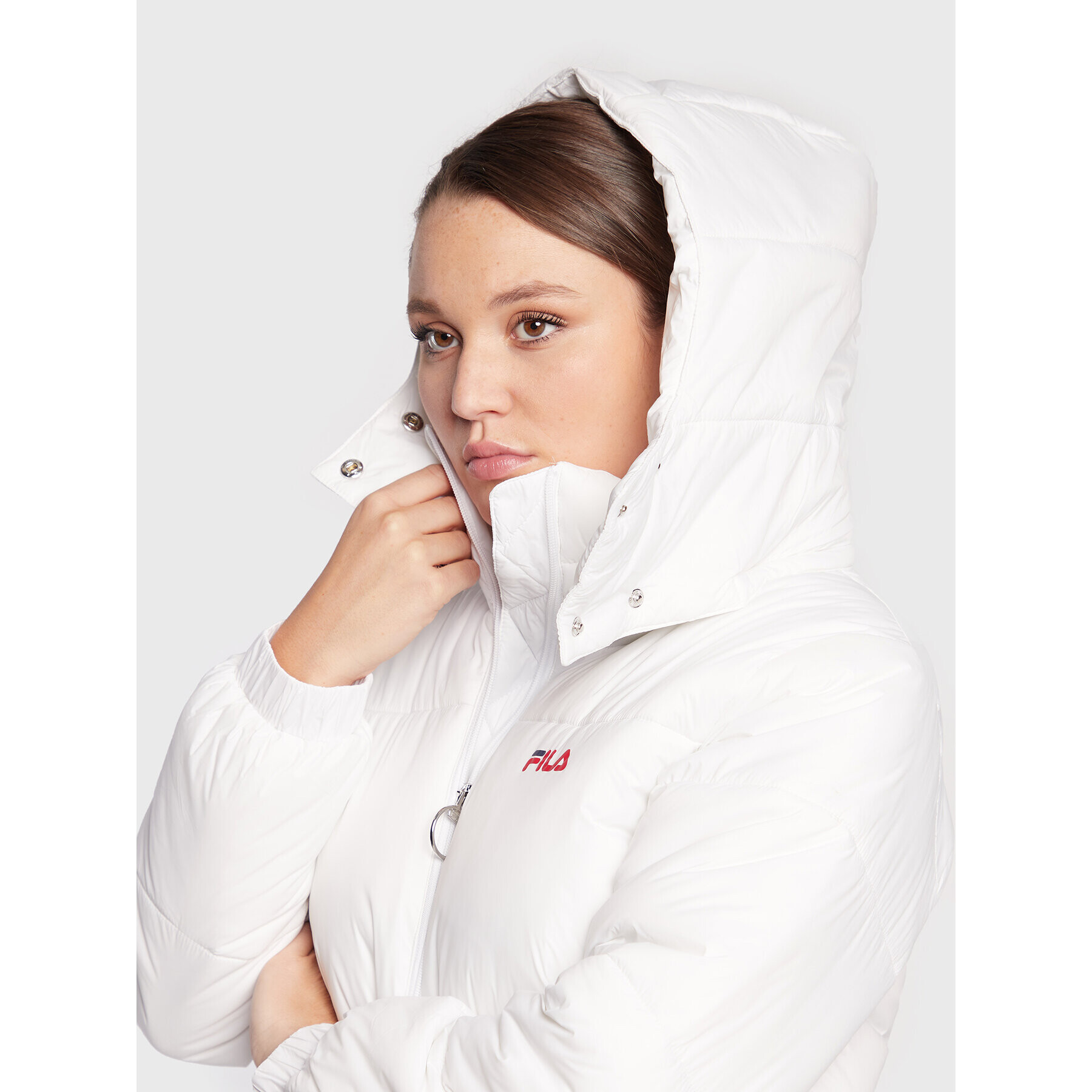 Fila Пухено яке Bender FAW0259 Бял Regular Fit - Pepit.bg