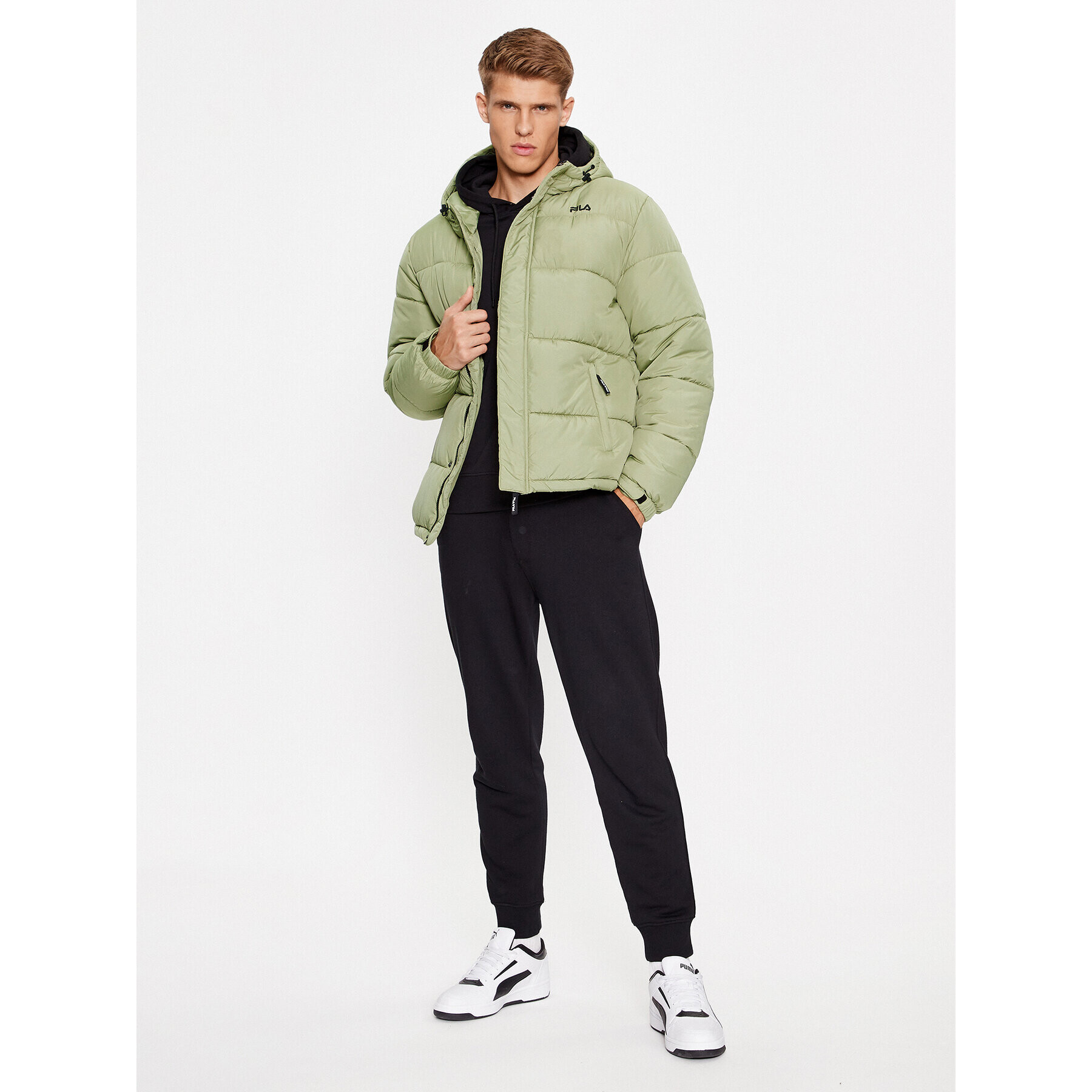 Fila Пухено яке FAM0455 Зелен Regular Fit - Pepit.bg