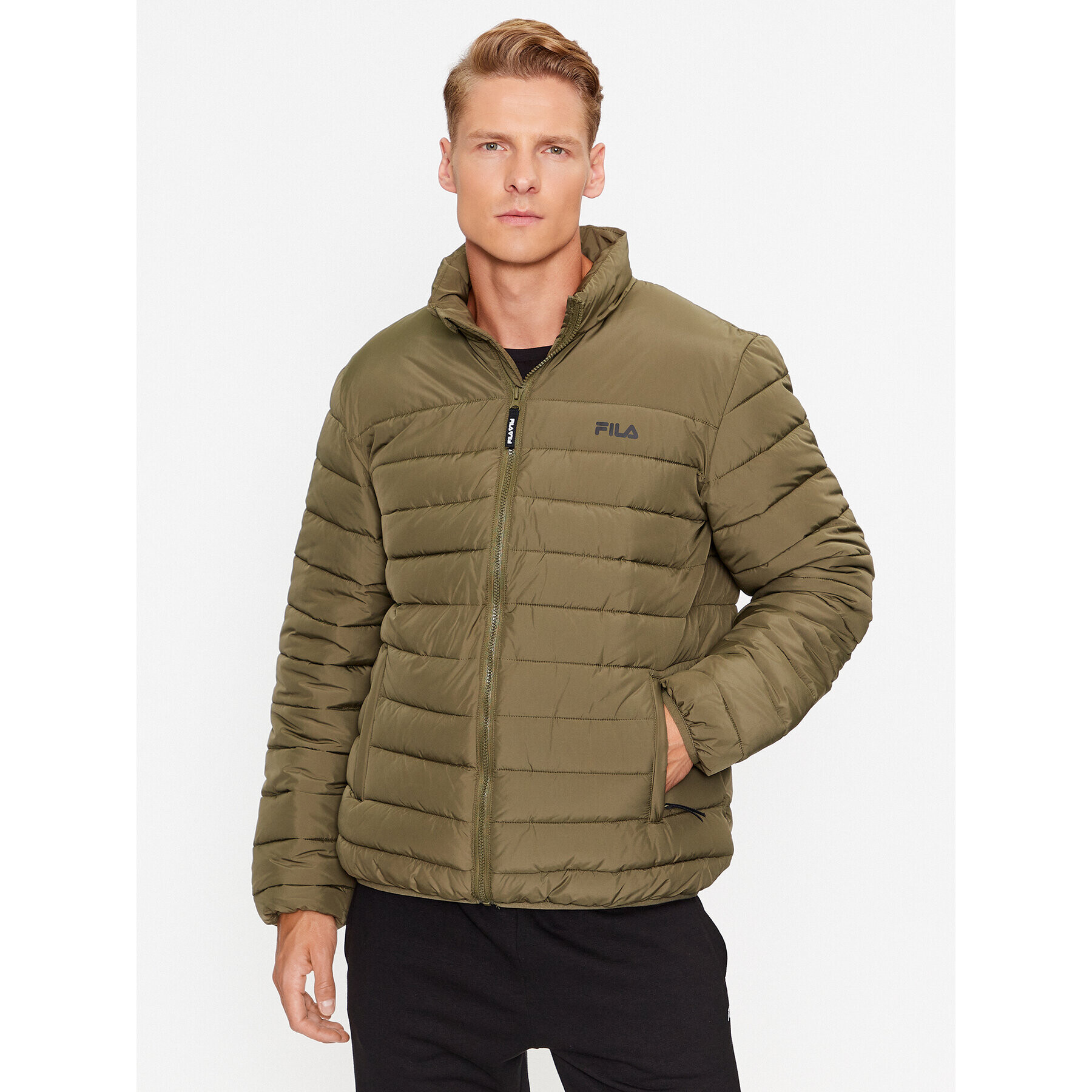 Fila Пухено яке FAM0456 Зелен Regular Fit - Pepit.bg